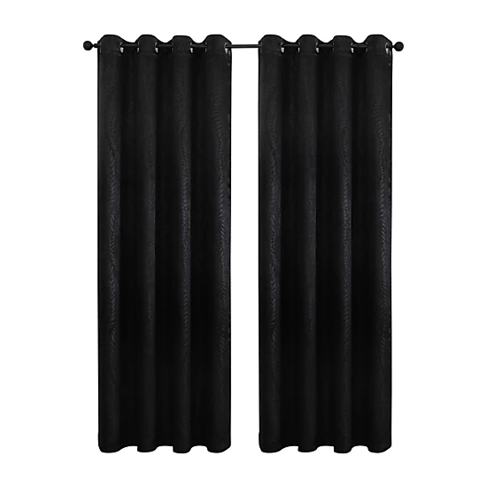 Kate Aurora 1 Piece Priscilla Light Filtering Grommet Top Embossed Leaves Jacquard Window Curtain Panel