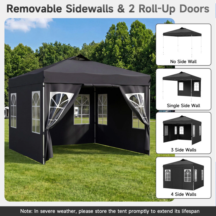 Hivvago 10 x FT Pop Up Canopy Tent with 4 Sidewalls and Adjustable Height Waterproof