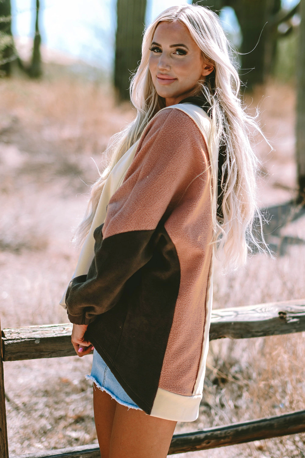 Threaded Pear Women's Isabelle Patchwork High Low Hoodie