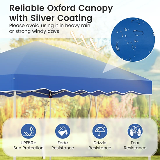 LJG Foldable 10 x 10 Feet Pop up Canopy Tent with Wheeled Bag