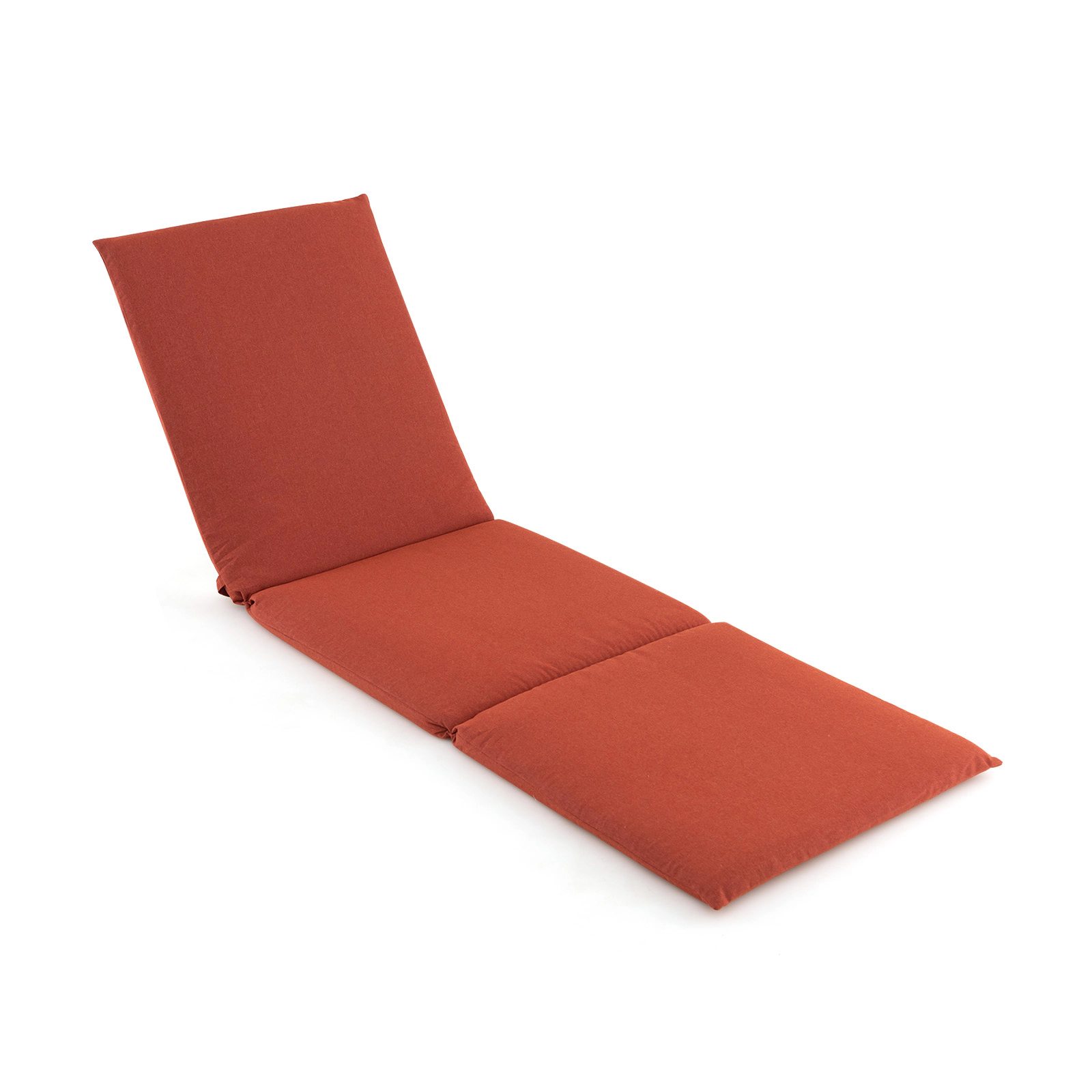 SUGIFT Orange Tri-Fold Foam Padded Outdoor Chaise Lounge Pad with Hook and Loop Straps 72-in W 23-in D 1.8-in H