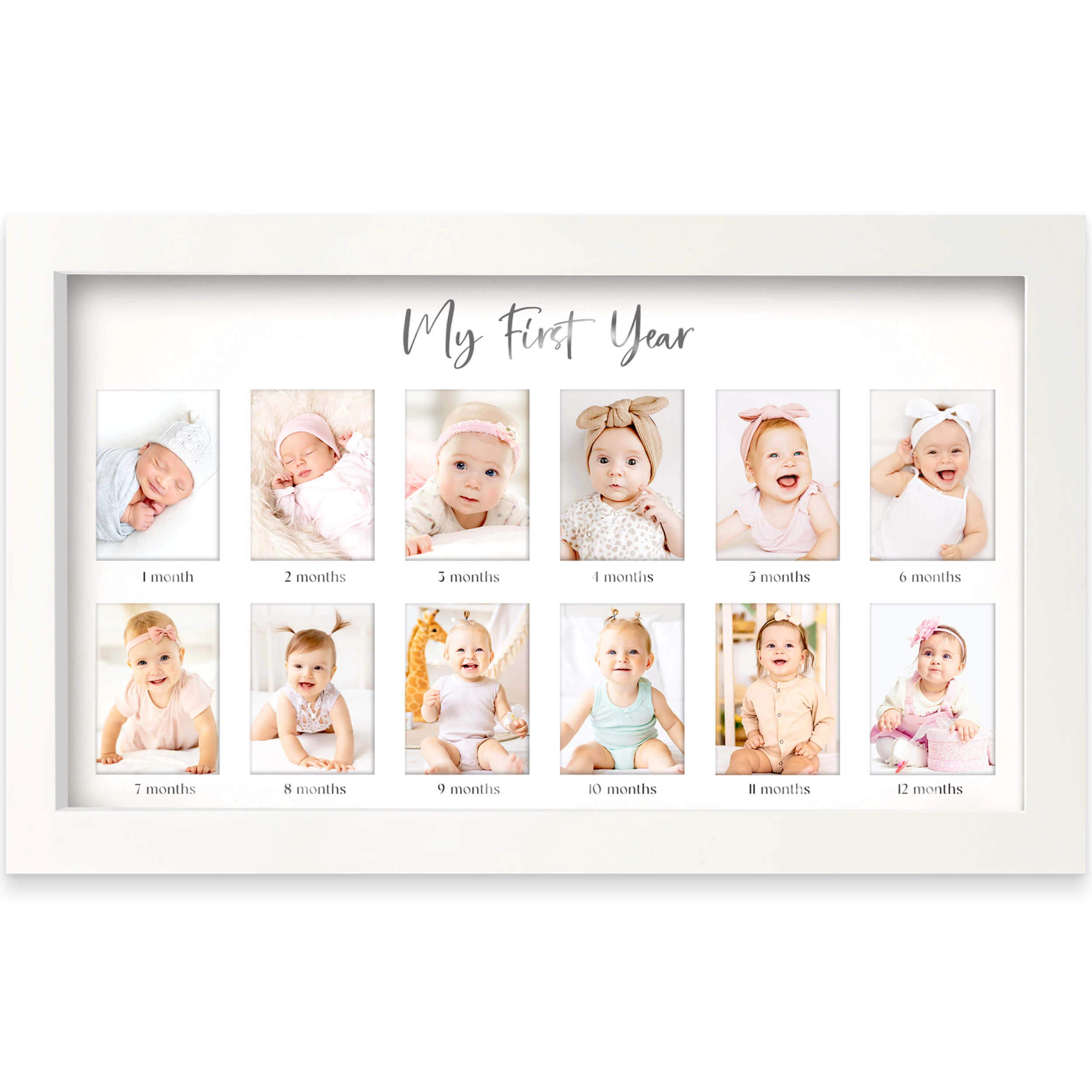 KeaBabies Nova Baby's First Year Picture Frame for Baby Boys, Girls