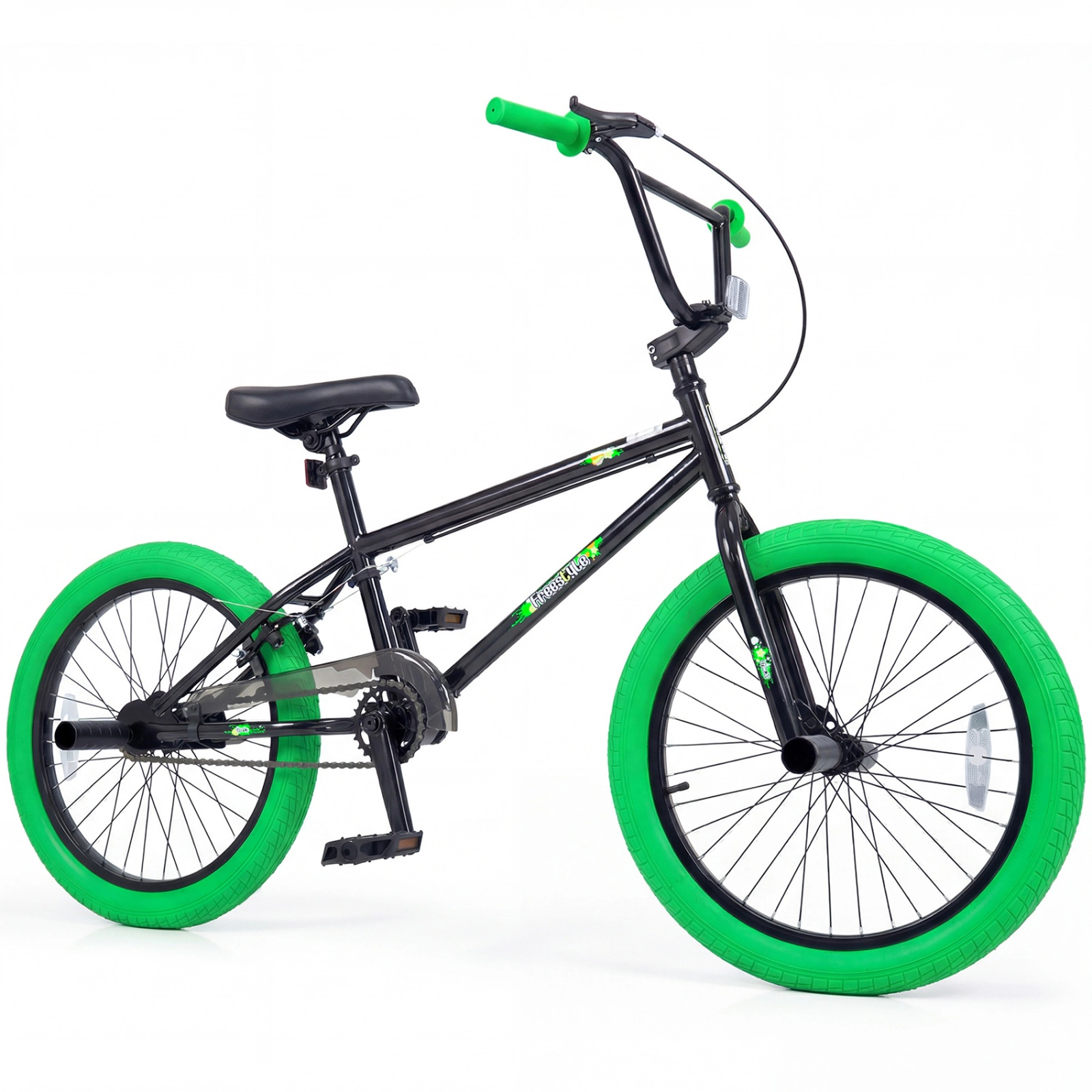 SUGIFT 20-in Trick Bicycle with 270 Degree Steering, 270° Handlebar, Adjustable Seat 110-lb Capacity Ages 8+ Green
