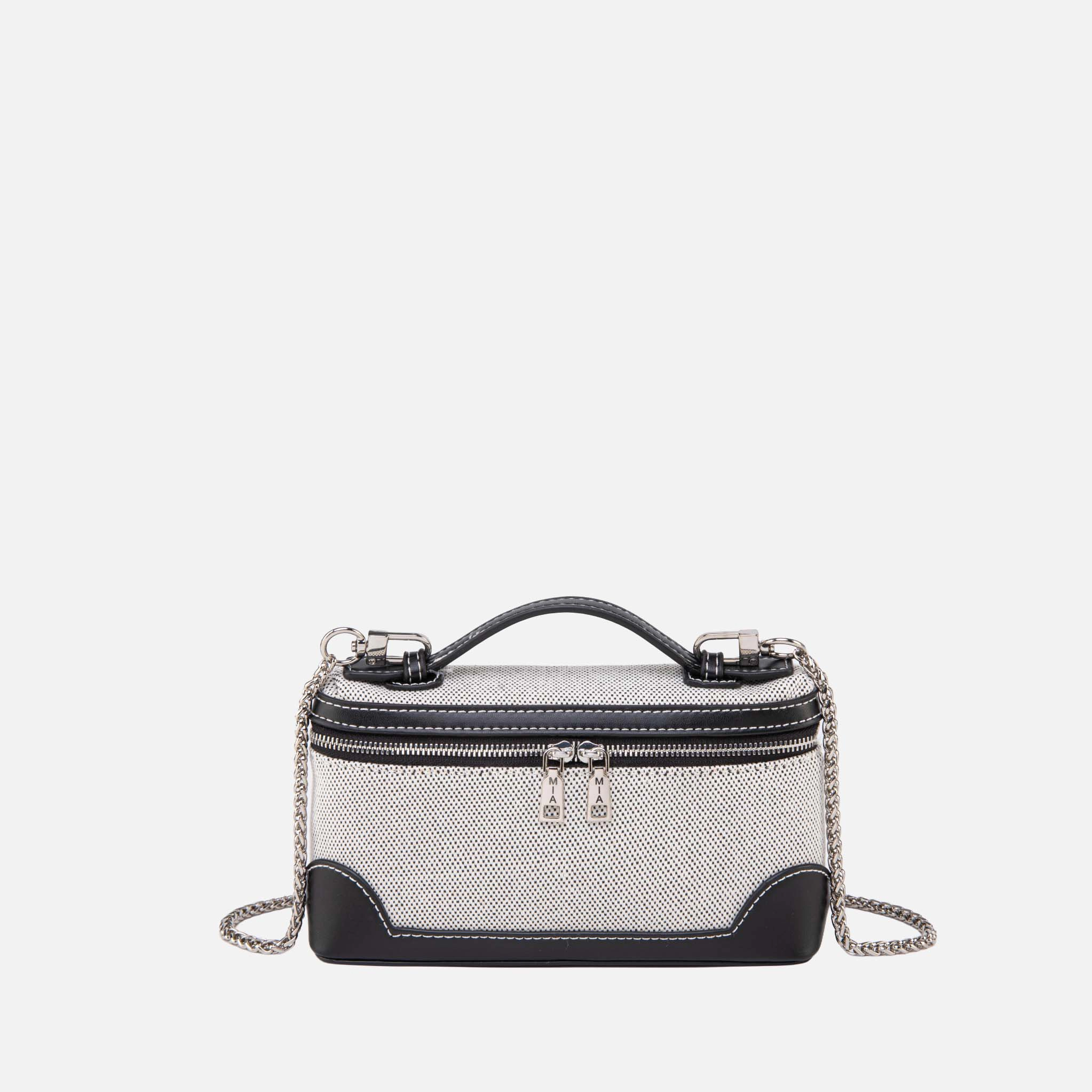 J'OMOR by Mia Zinnia Convertible Canvas and Faux Leather Shoulder Crossbody Bag