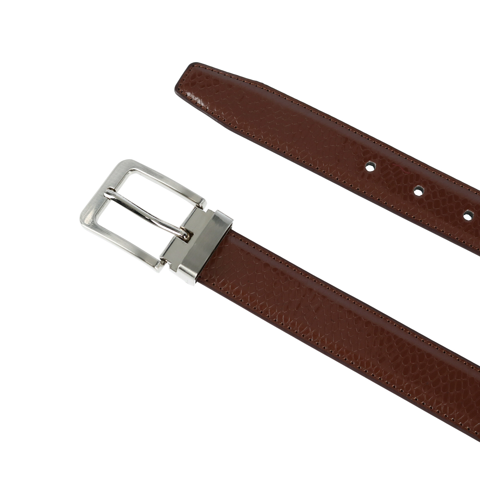 CTM Lizard Print 1 1/8 Inch Reversible Dress Belt