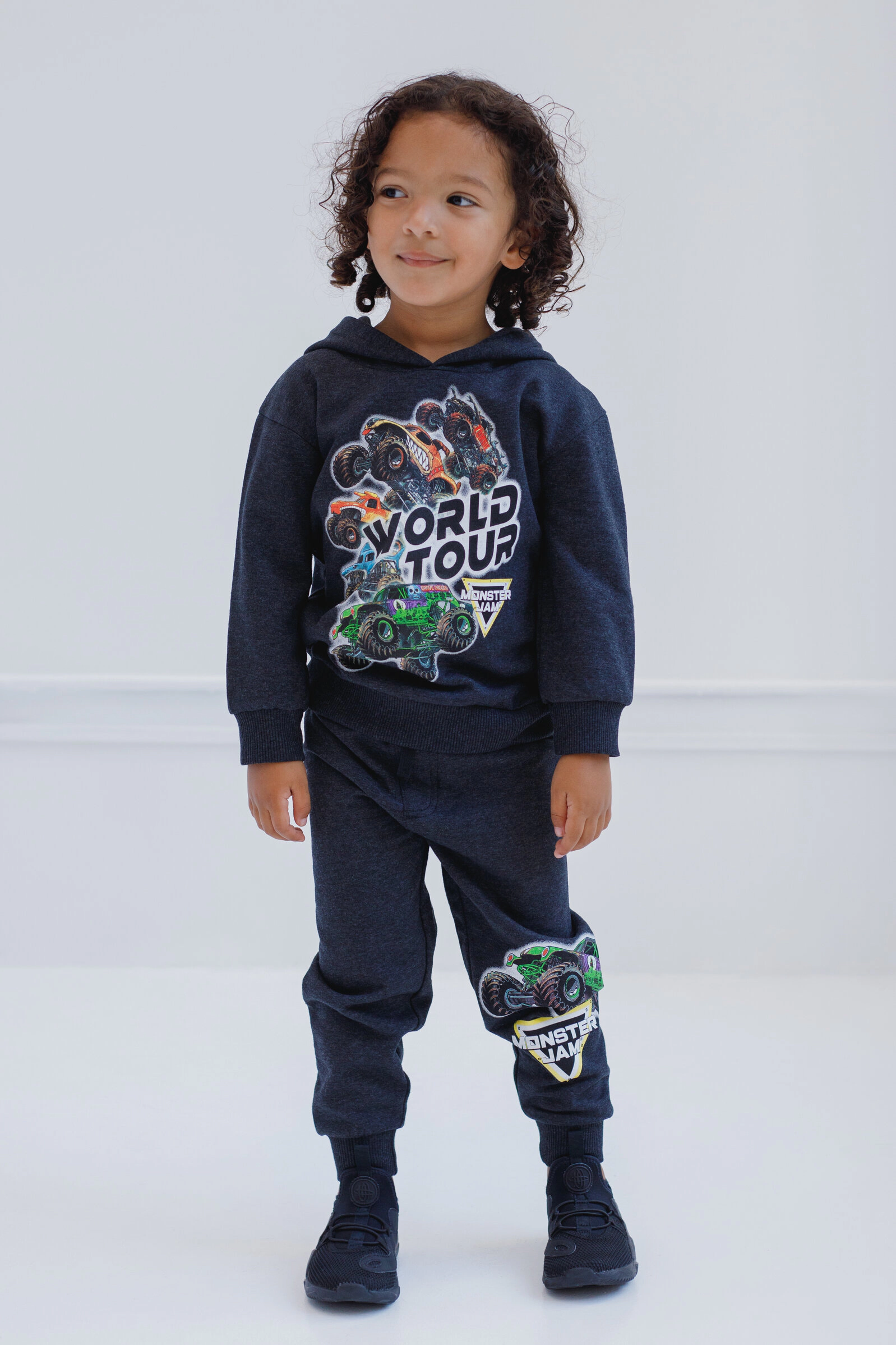 Monster Jam Boys' Fleece 2-Piece Hoodie and Pants Set