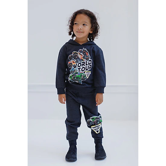 Monster Jam Boys' Fleece 2-Piece Hoodie and Pants Set