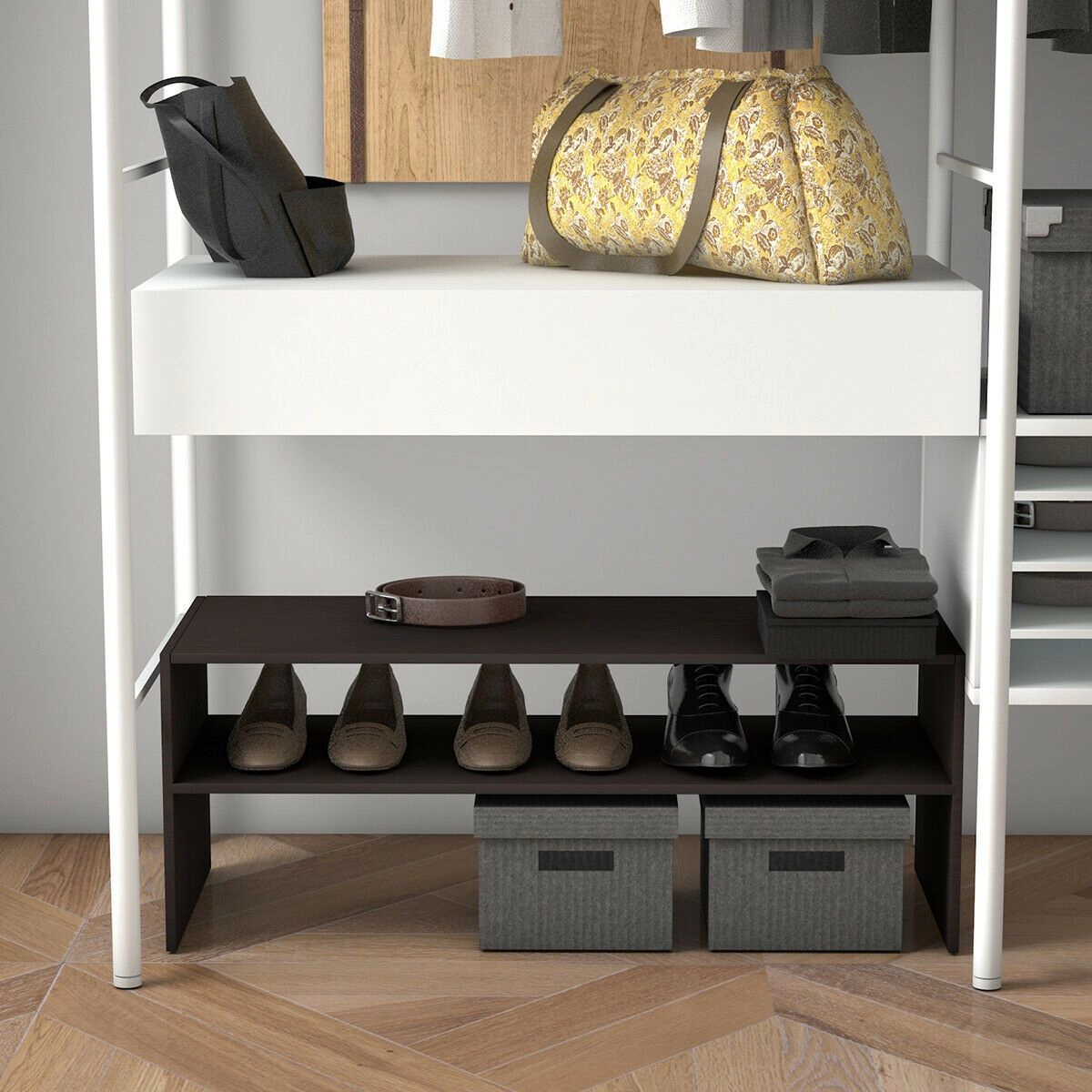 SlickBlue 3-Piece Stackable Shoe Rack with 6-Tier Storage Shelves