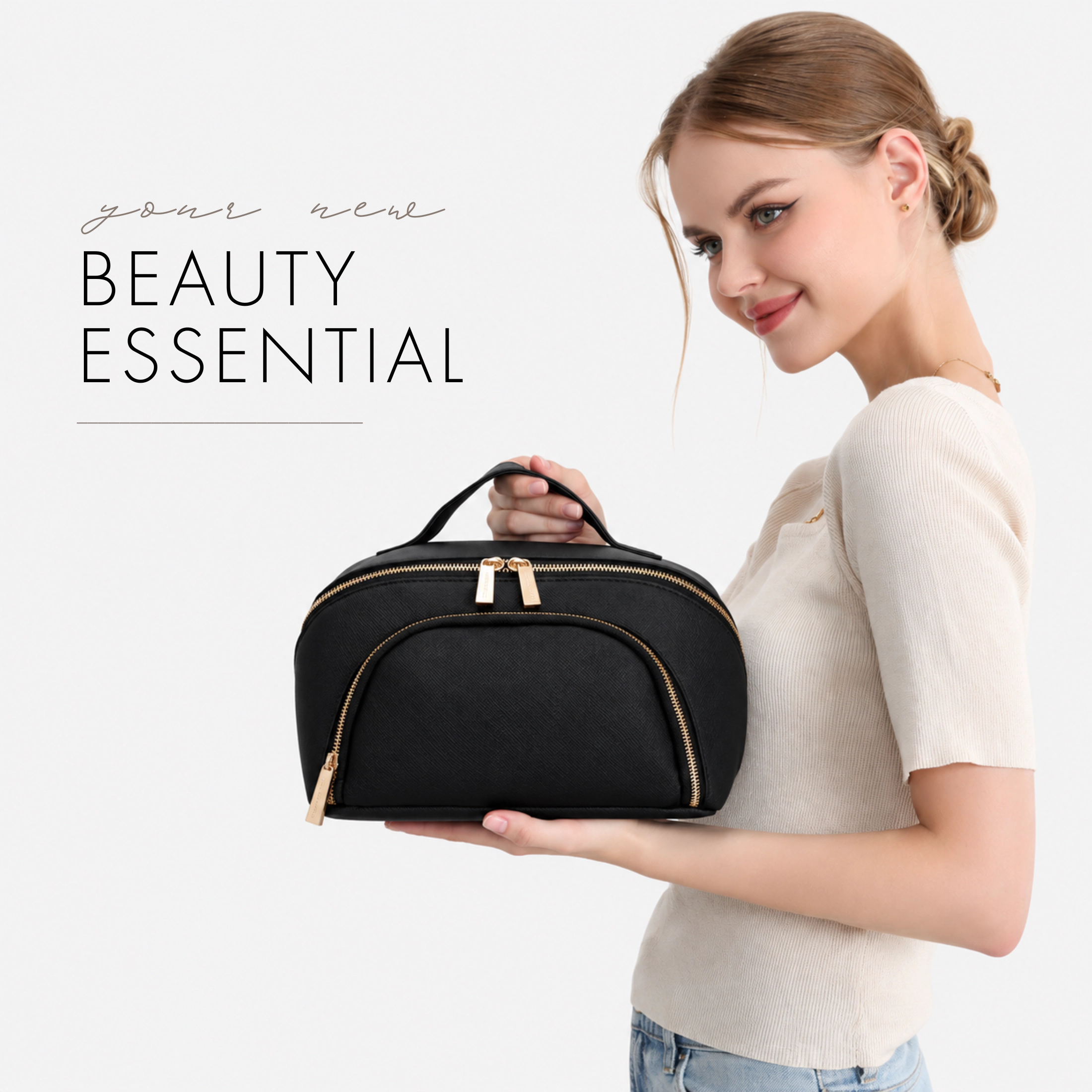 Hynes Eagle Women's Luxe Makeup Bag & Vanity Case
