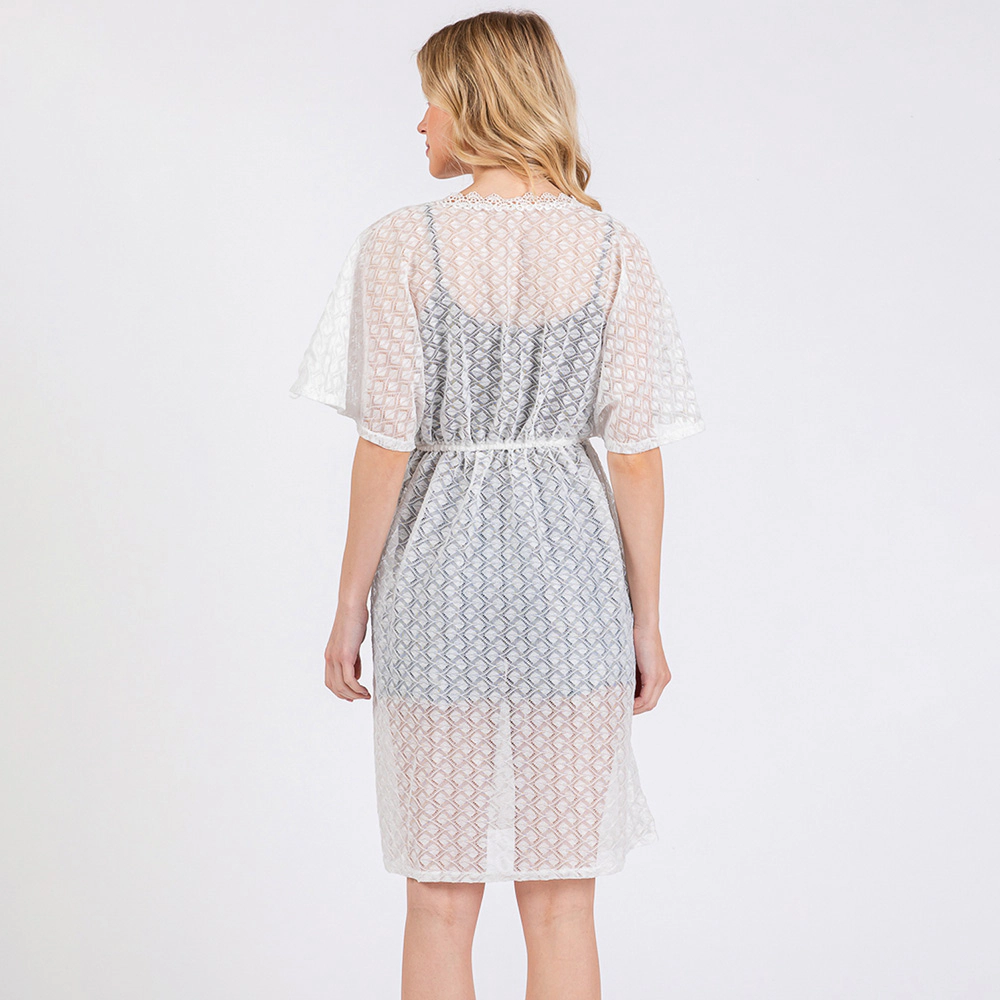 TRUEDAMES Women V Neck Detailed Crochet Lace Cover Up Poncho