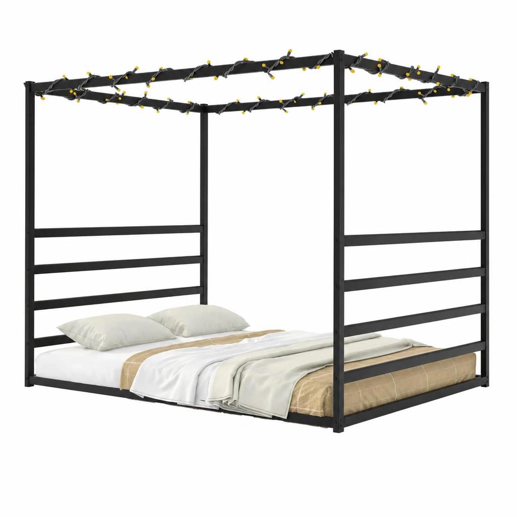 GOODSILO Full Size Iron Platform Bed Frame