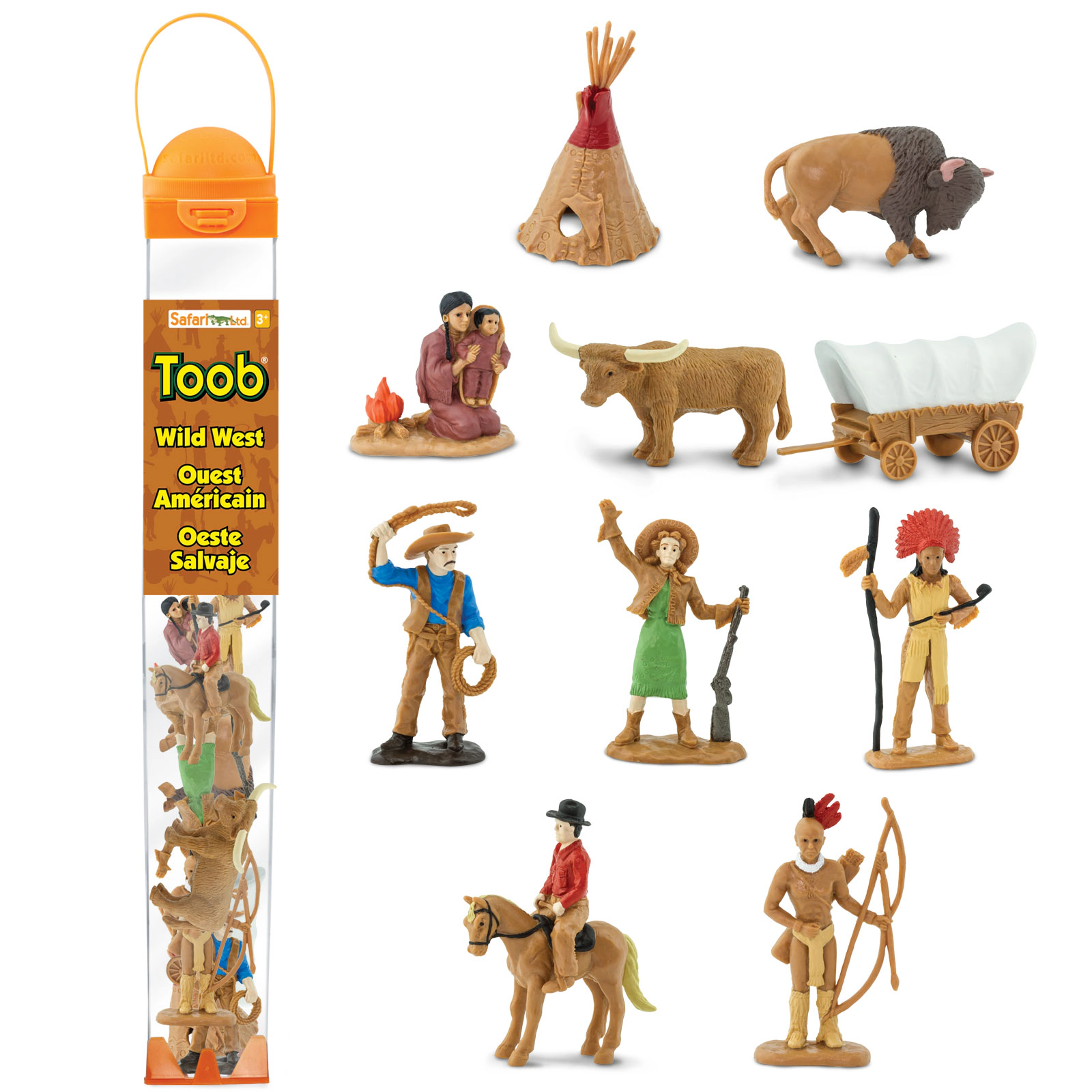 Safari Ltd. - Wild West TOOB - contains 10 Mini Figurines