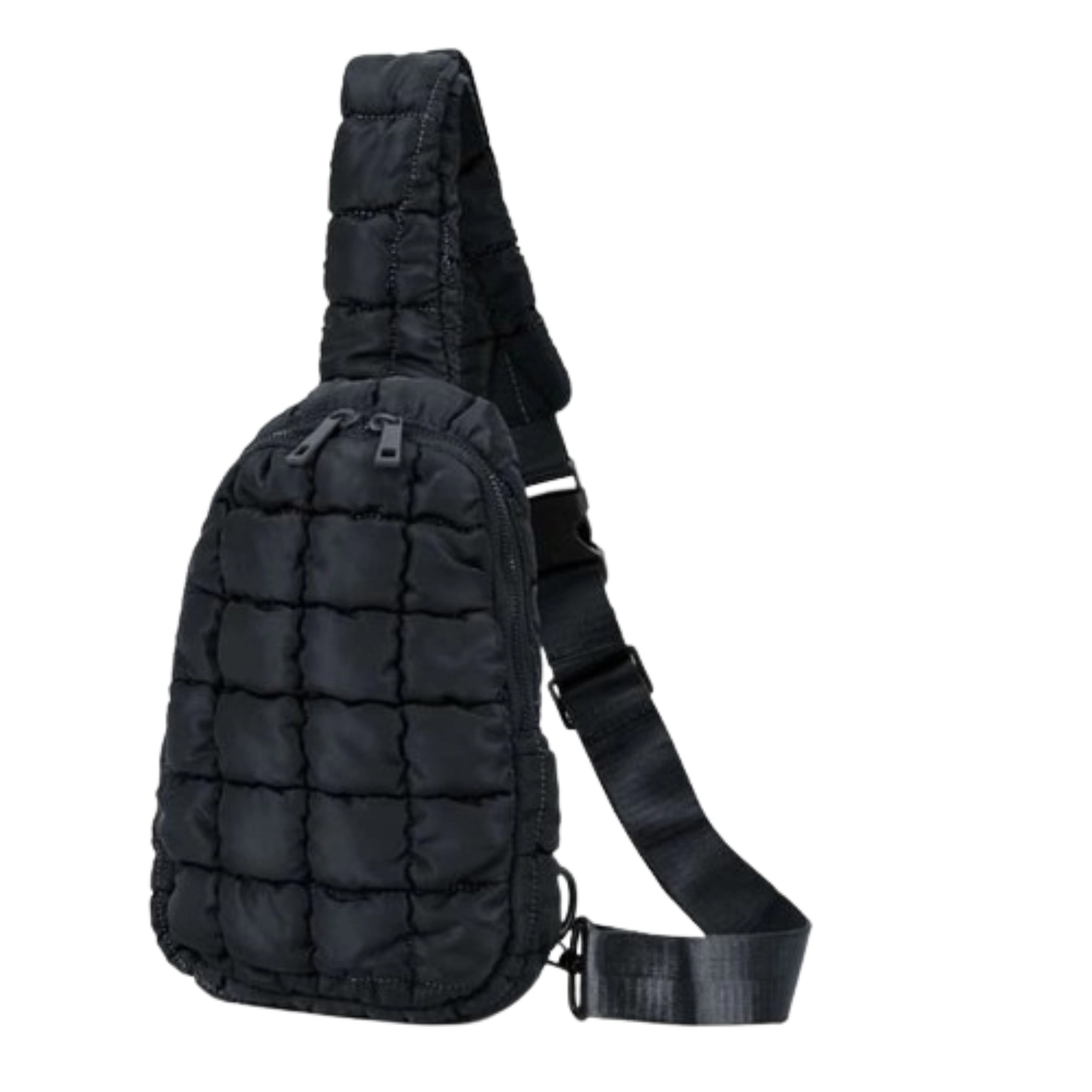 Home Collection Unisex Quilted Puffer Sling Crossbody Bag with Adjustable Strap