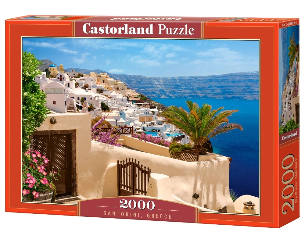 CASTORLAND 2000 Piece Jigsaw Puzzles, Santorini, Greece, Aegean Sea, Touristic place, Holiday place, C-200672-2