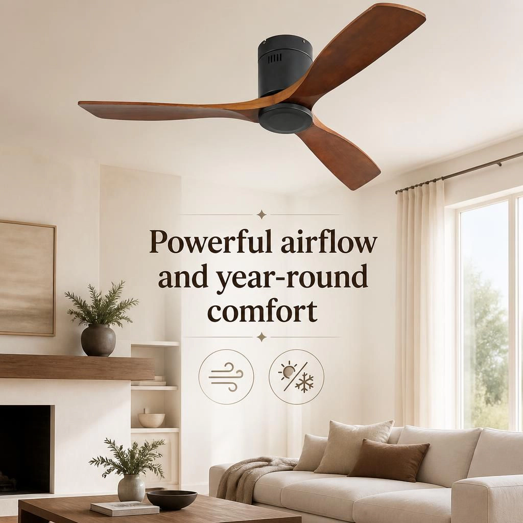 ELEMENT ACE 52 Inch Low Profile Flush Mount Ceiling Fan