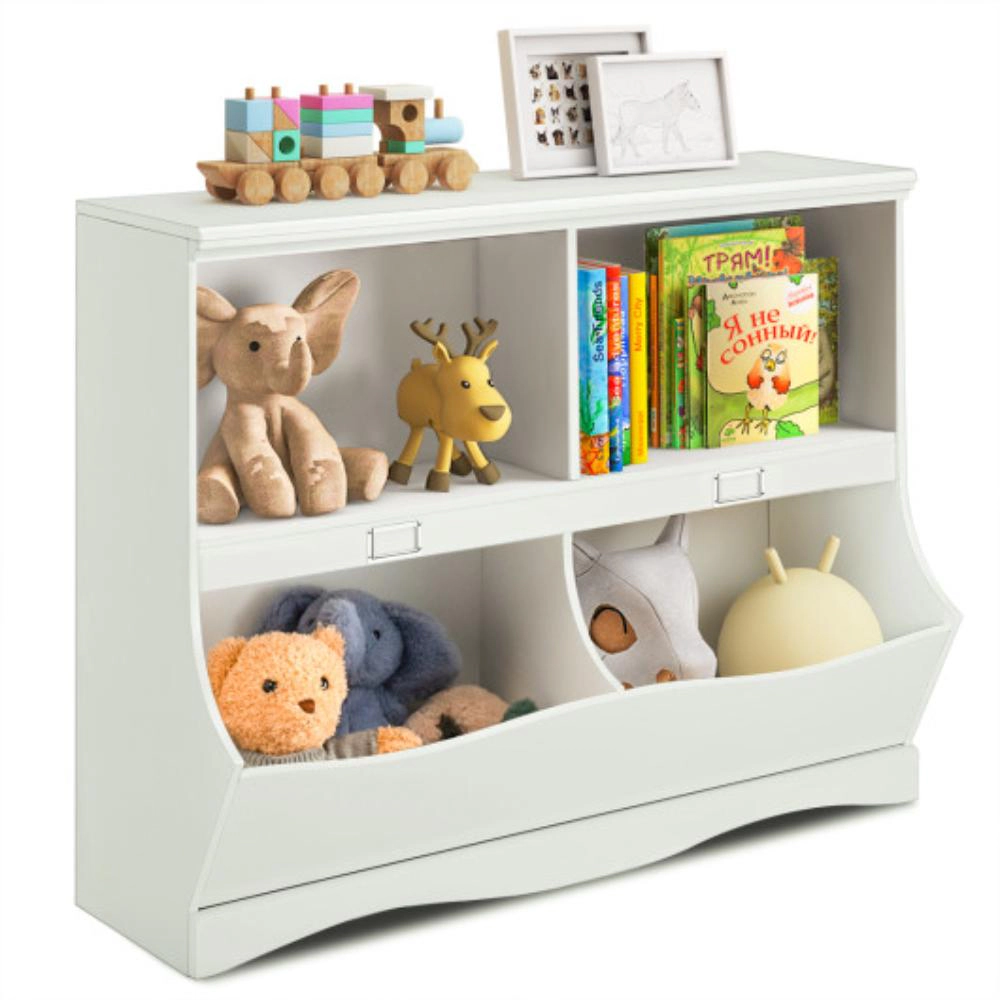 Hivvago Kids Storage Unit Baby Toy Organizer Children Bookshelf Bookcase-White