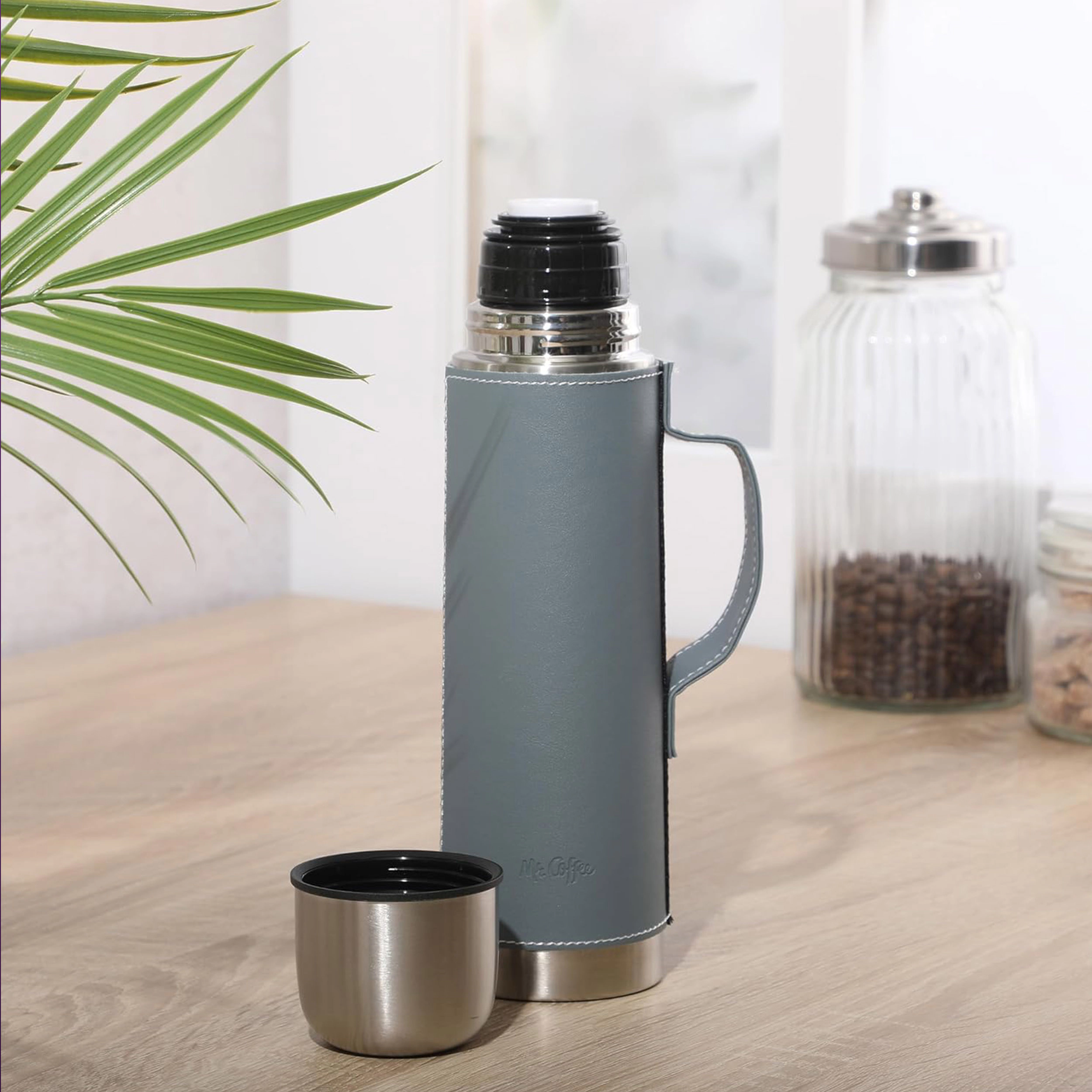 Mr. Coffee Leatherette Stainless Steel 23oz Thermal Bottle with Lid