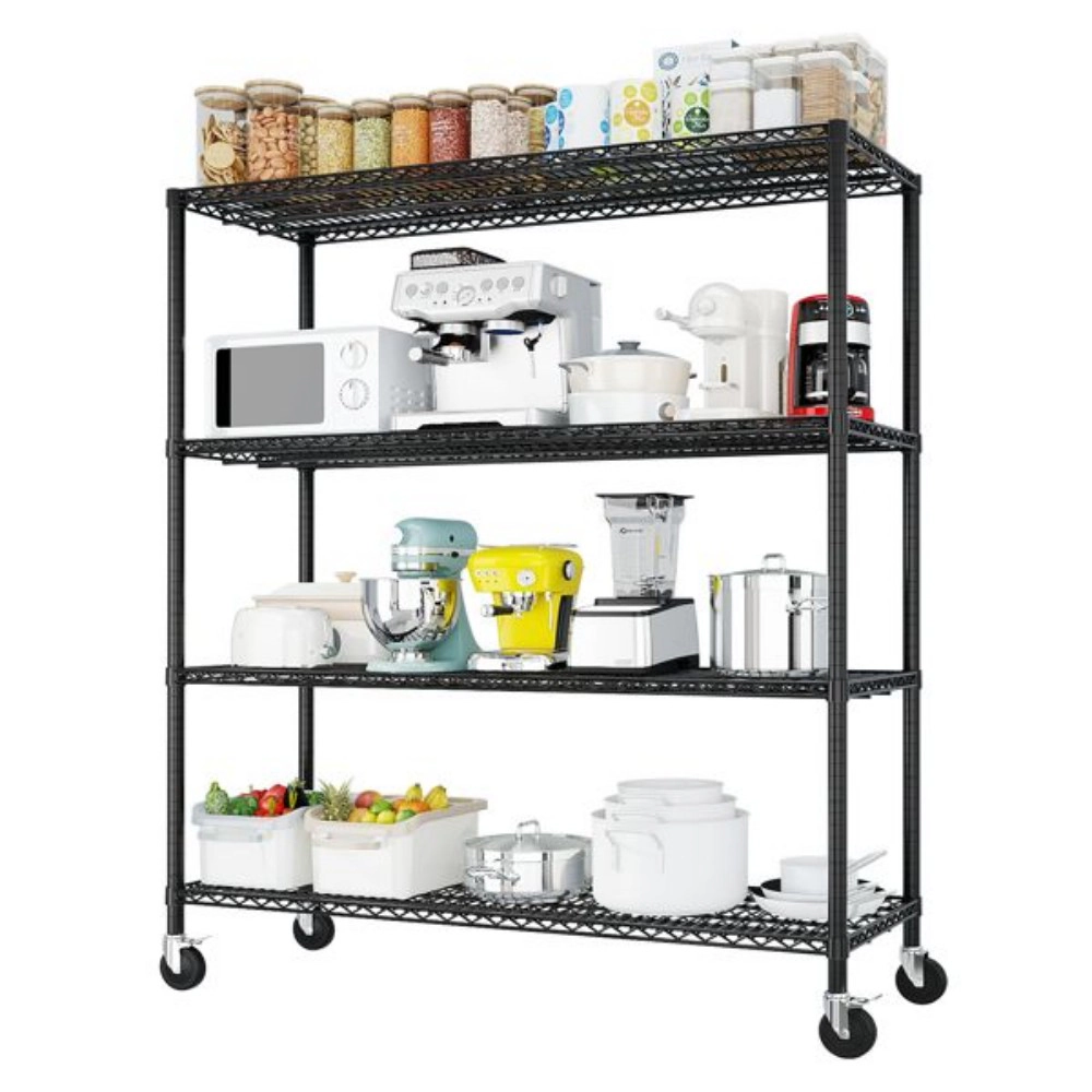 Flynama Heavy Duty Wire Shelving with Wheels 2500LBS NSF Adjustable Steel Rack for Garage Pantry and Commercial Shelving
