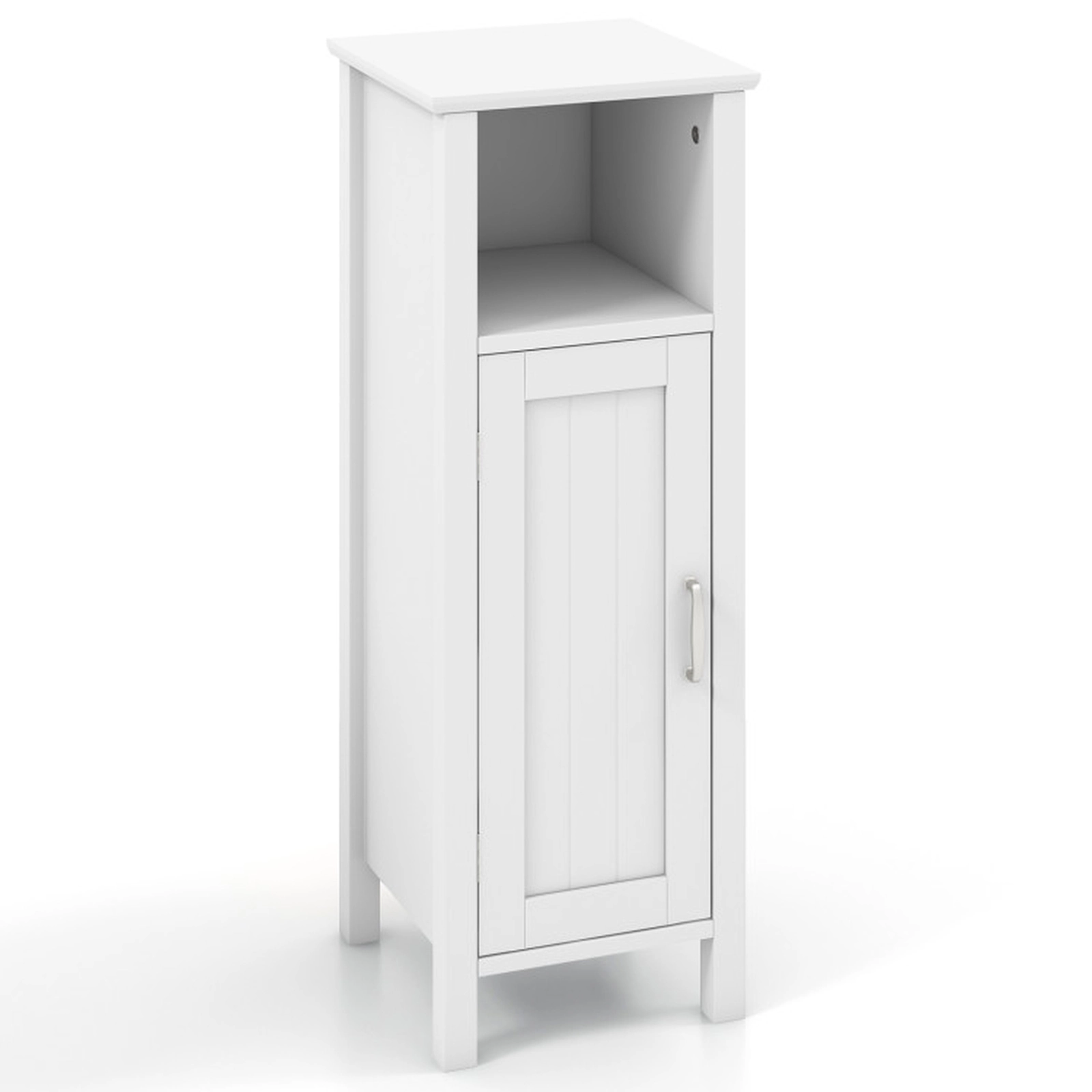 SUGIFT 66-lb Top Capacity 12-in Square 1-Door Freestanding Bathroom Storage Cabinet with Open Shelf