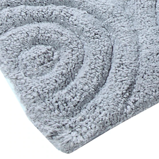 Knightsbridge Beautiful Circle Design Premium Quality Year Round Cotton With Non Skid Back Bath Rug