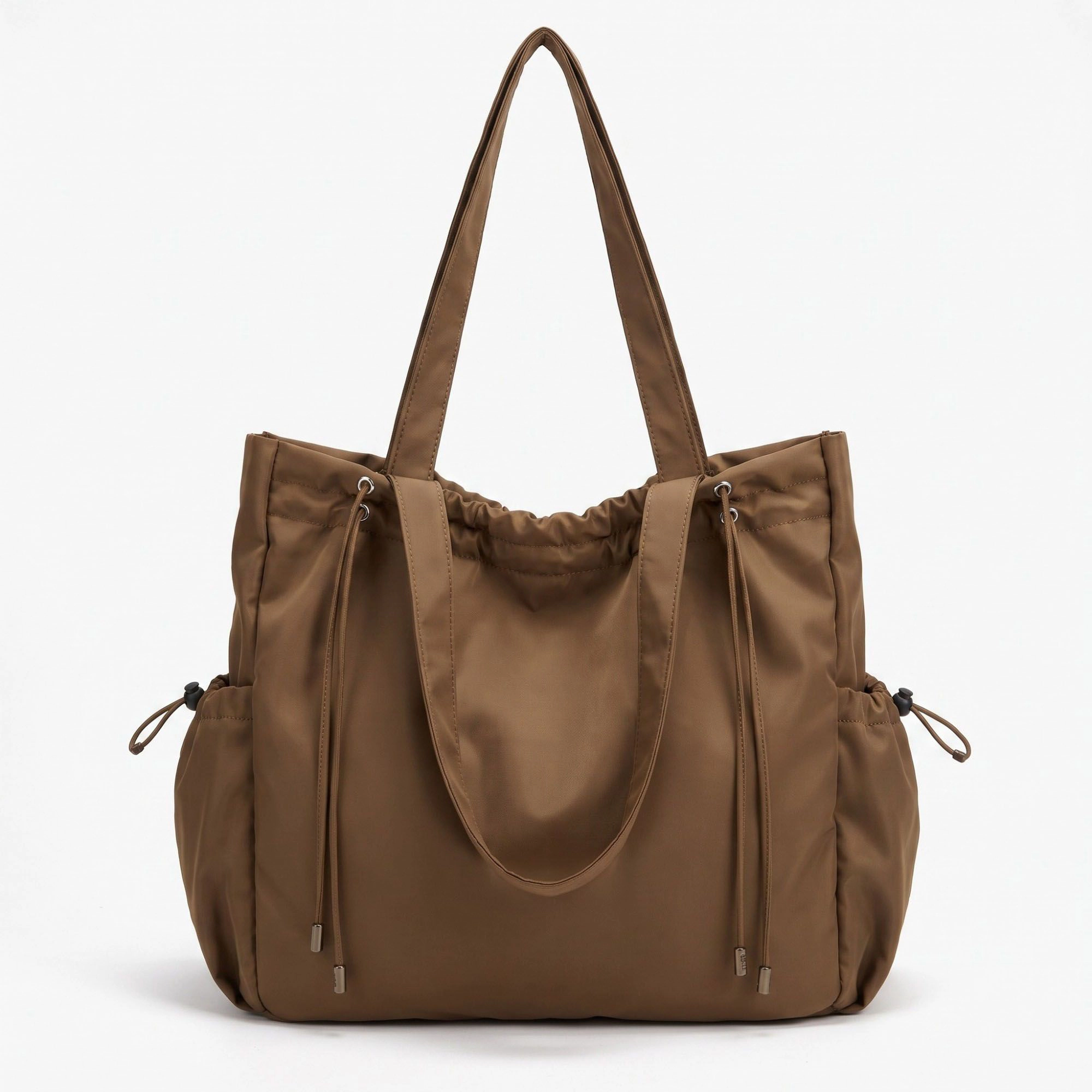 Alilang Women's Drawstring Tote Bag with Long Shoulder Straps and Adjustable Side Pockets 12.5x13x5.5in