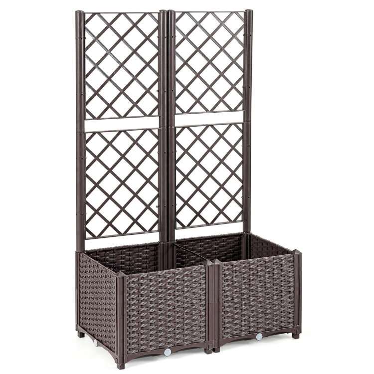 Hivvago Raised Garden Bed with Trellis Planter Box for Climbing Plants
