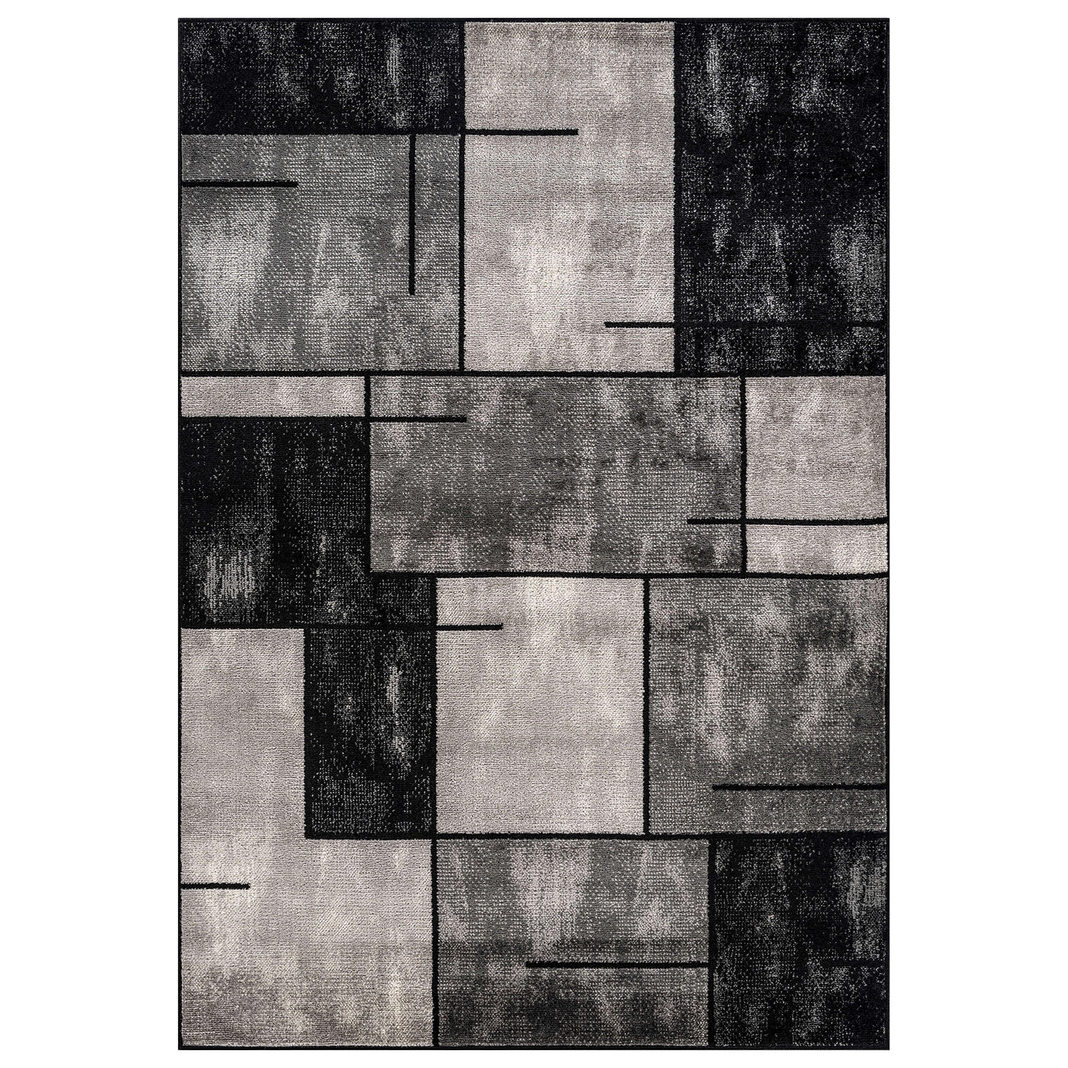World Rug Gallery Modern Linear Area for Living Room, Bedroom, or Entryway – Low Pile Indoor