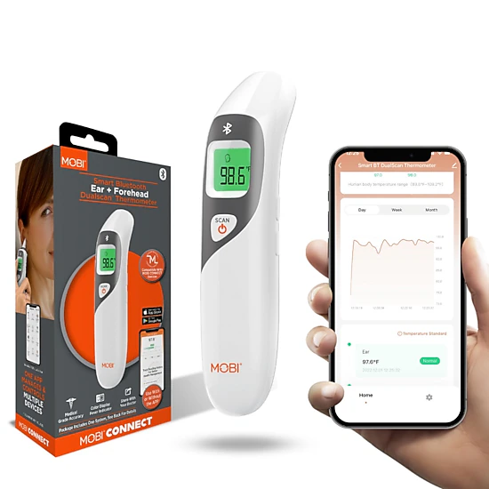 MOBI DualScan Ear & Forehead Bluetooth Digital Thermometer