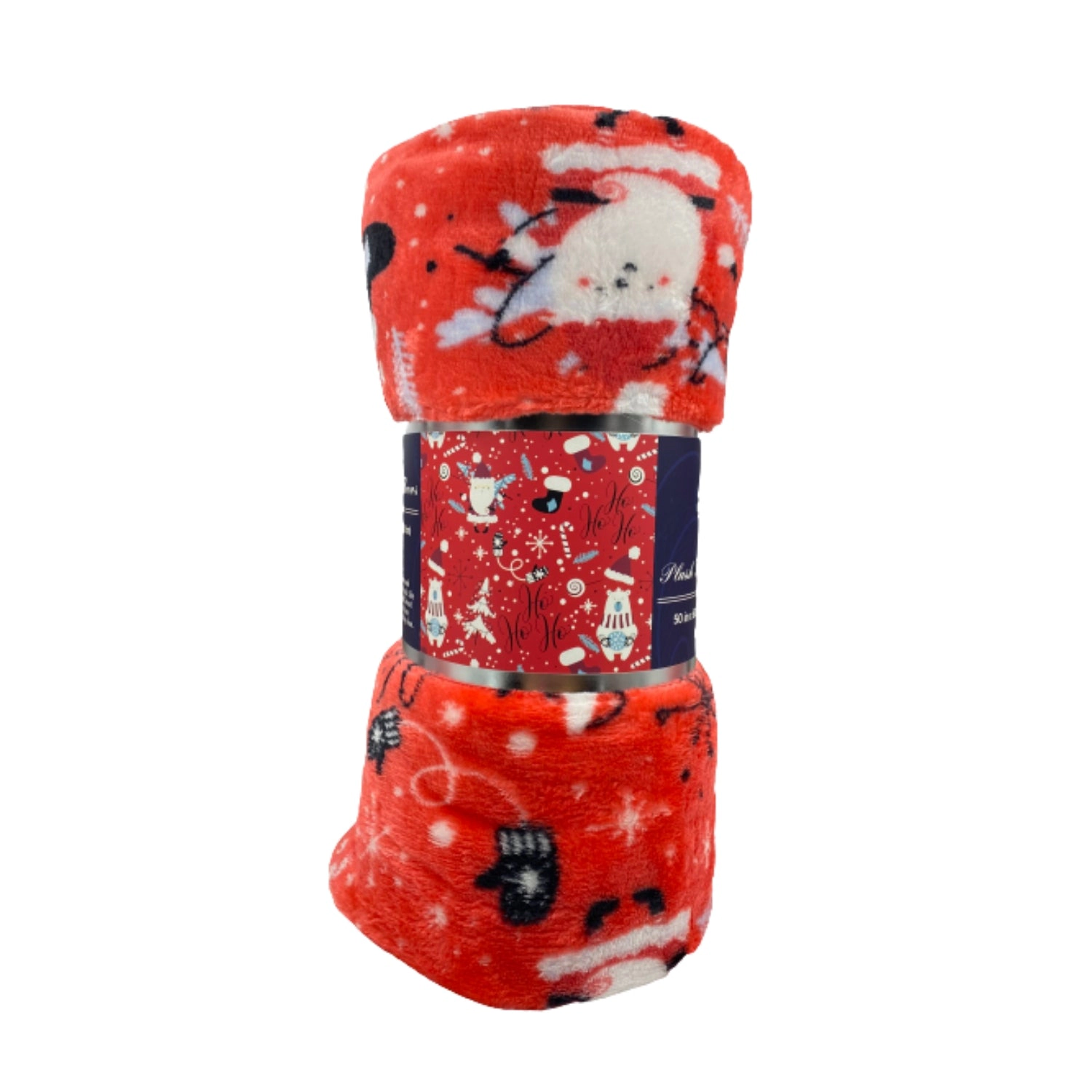 Plazatex Red Santa Micro plush Decorative All Season Red Color 50" X 60" Throw Blanket