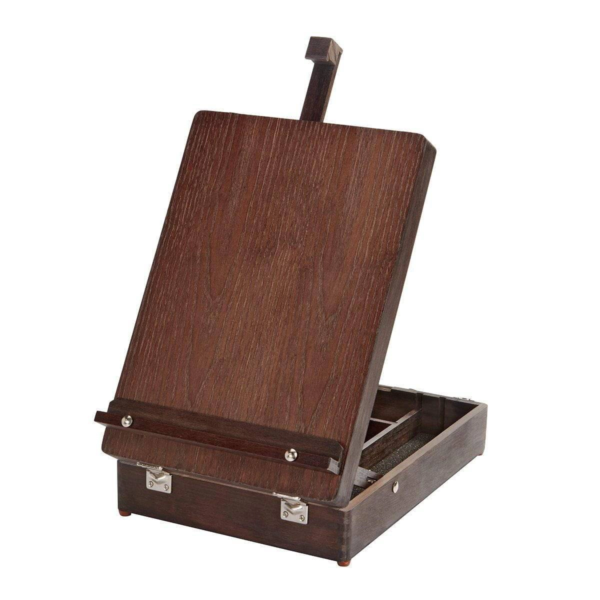 KINGART Wood Easel Art Box - Portable Adjustable Tabletop Sketchbox