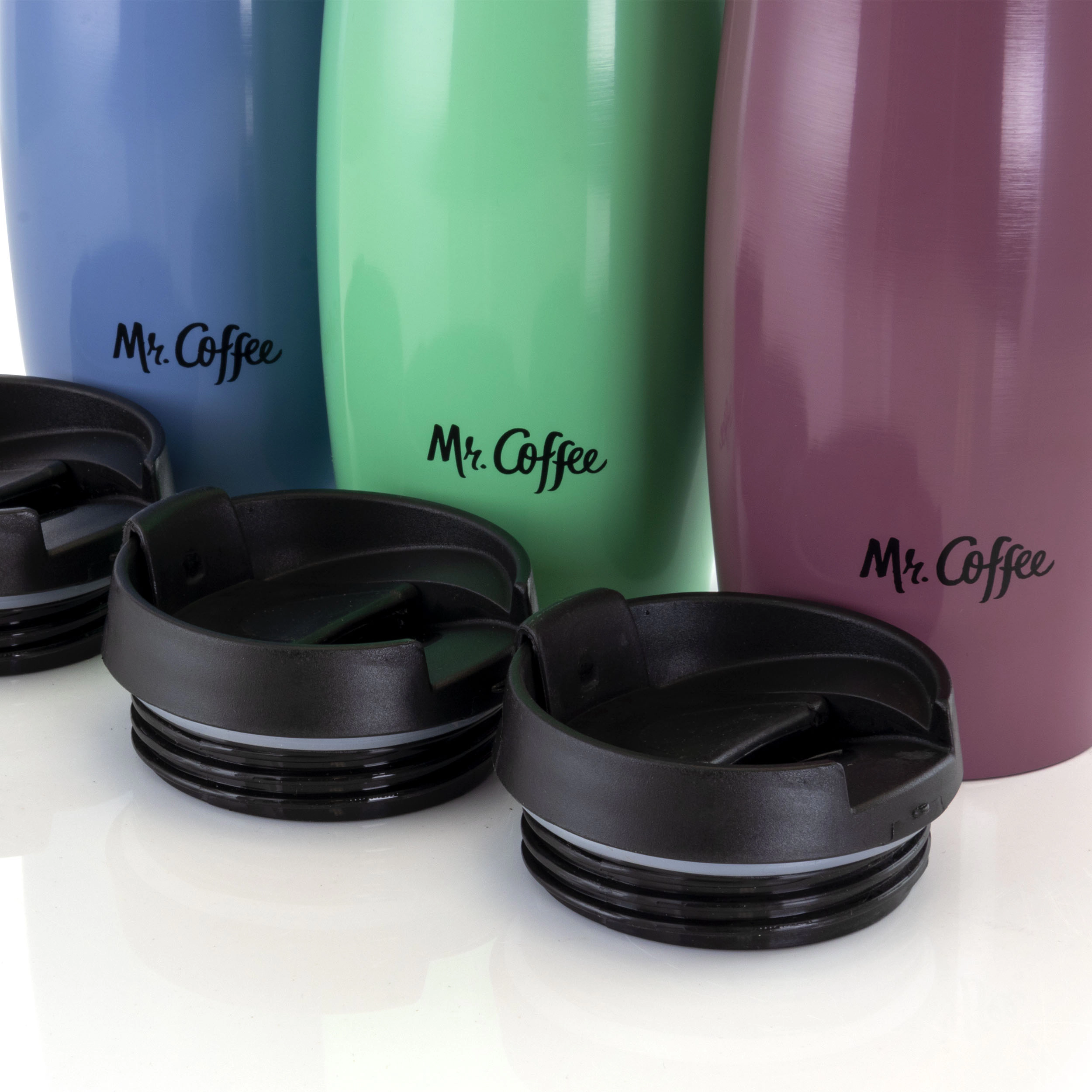 Mr. Coffee 12.5 Ounce Stainless Steel Insulated Thermal Travel Mug Set of 3
