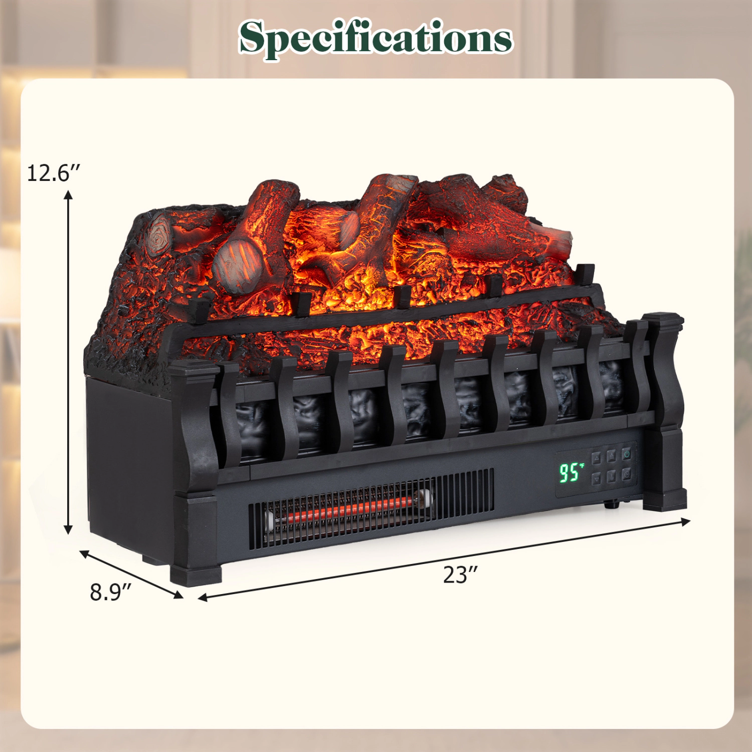 LJG 23" WiFi Fireplace Insert Lemonwood Set with App and Remote