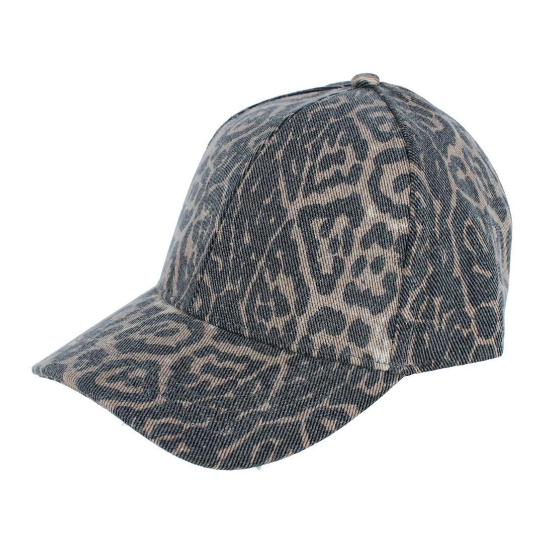 David & Young Women's Washed Leopard Print Baseball Cap