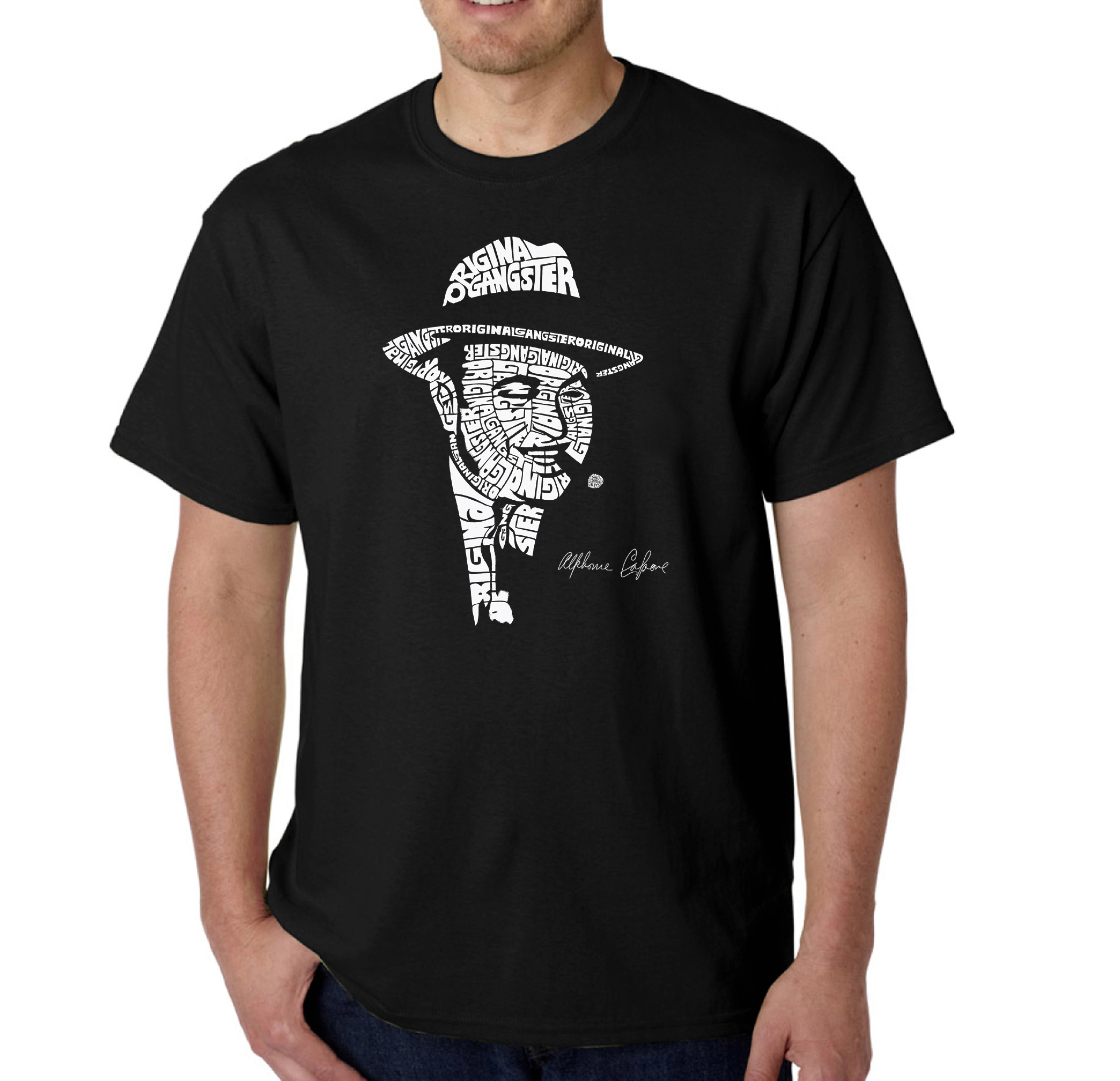 LA Pop Art Men's Word T-Shirt - Al Capone Original Gangster