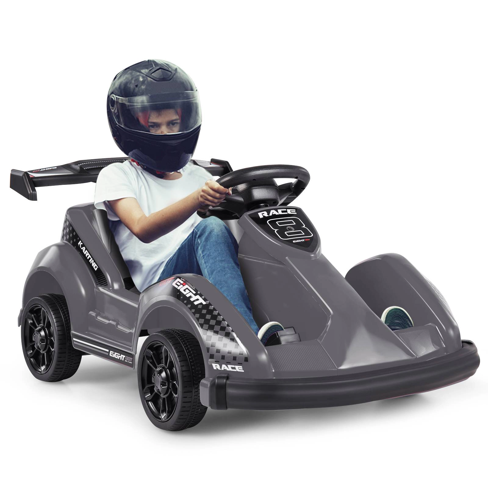LJG 6V Kids Ride on Go Cart with Remote Control and Safety Belt