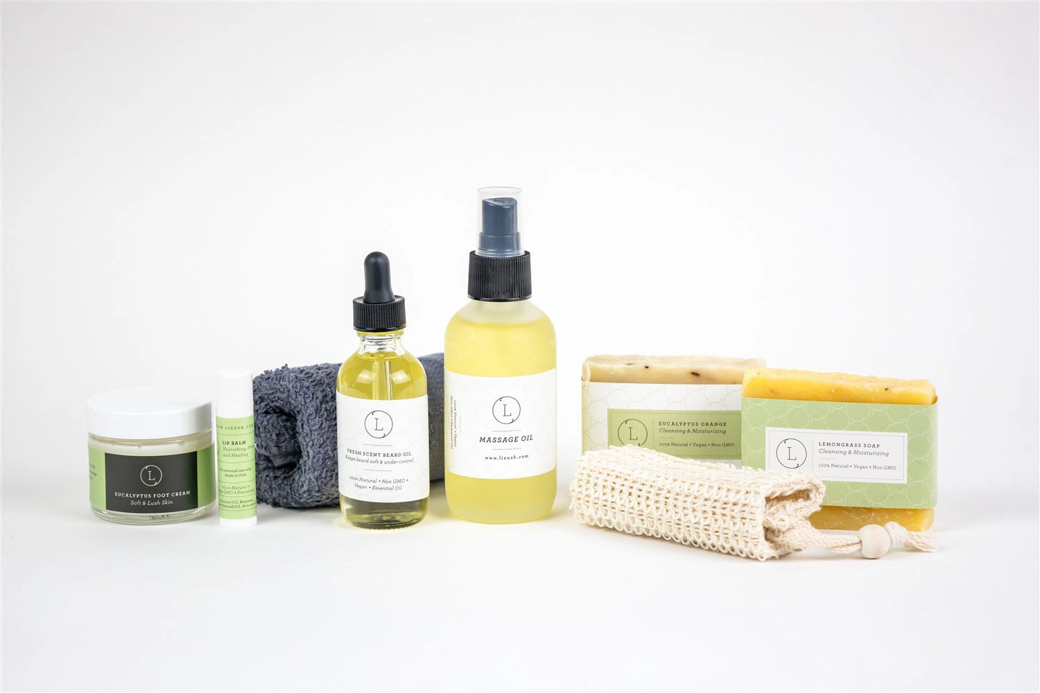 Lizush Men's Grooming Kit - Eucalyptus & Lemongrass Natural Skincare Gift Set