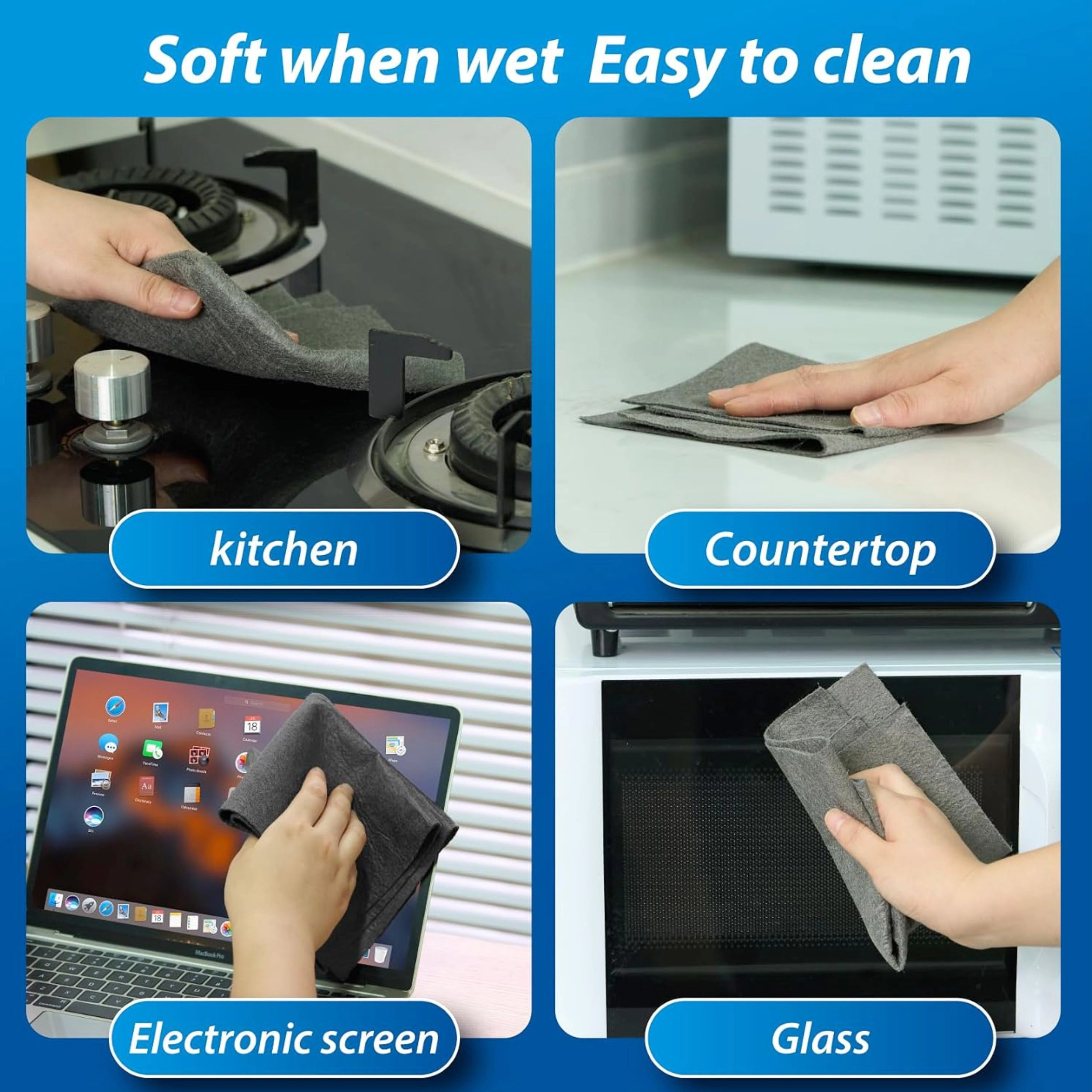 Stock Preferred Pack of 5 Lint Free Microfiber Glass Cleaning Cloths for Windows, Mirrors