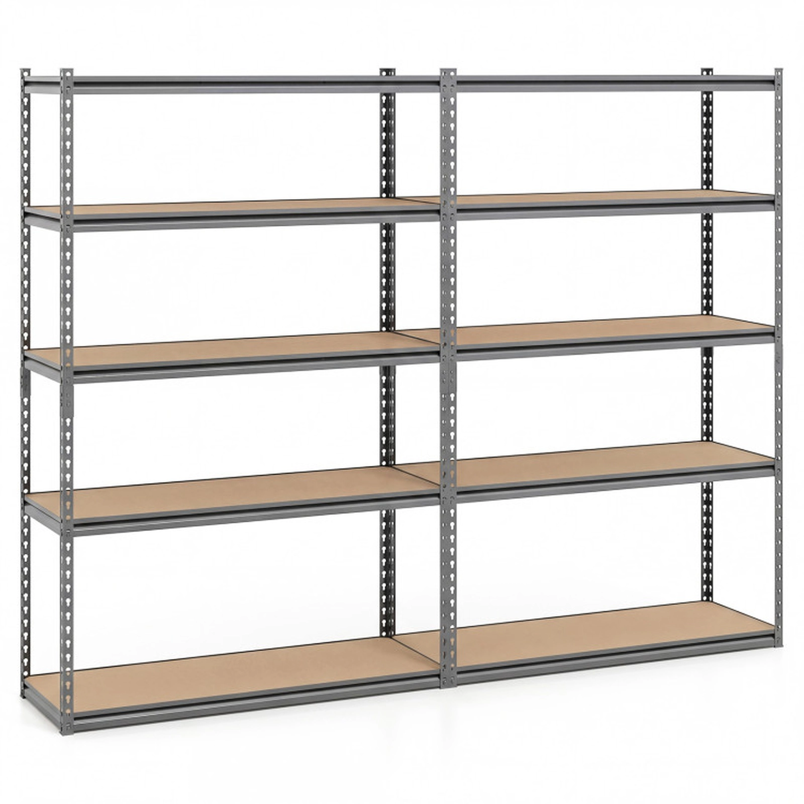SUGIFT 5-Tier Metal Garage Shelving Unit 440-lb Per Shelf 2200-lb Total Capacity Utility Storage Rack Set of 2 Gray