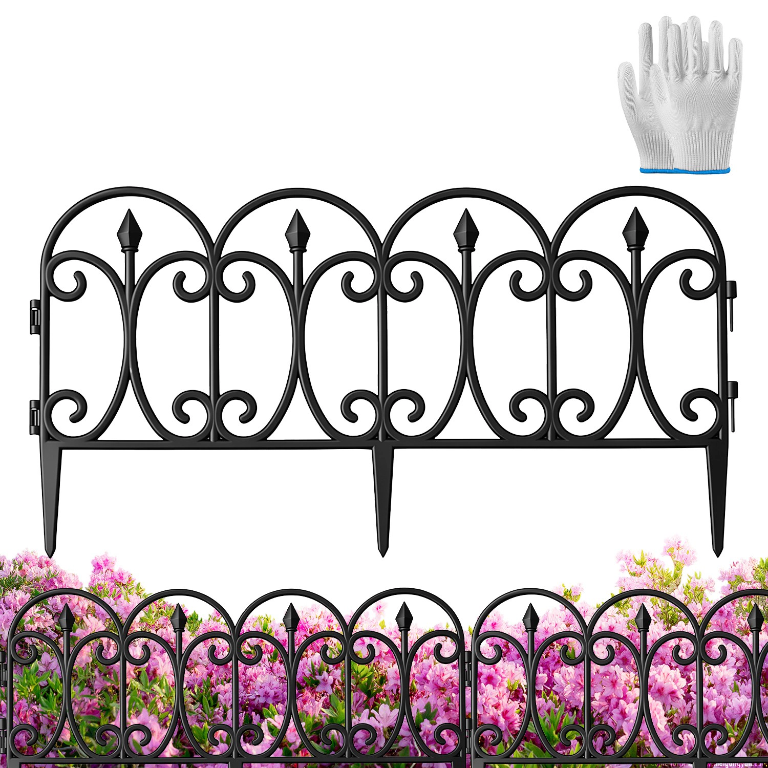 GBruno 10-Piece No-Dig Garden Edging Fence Panels