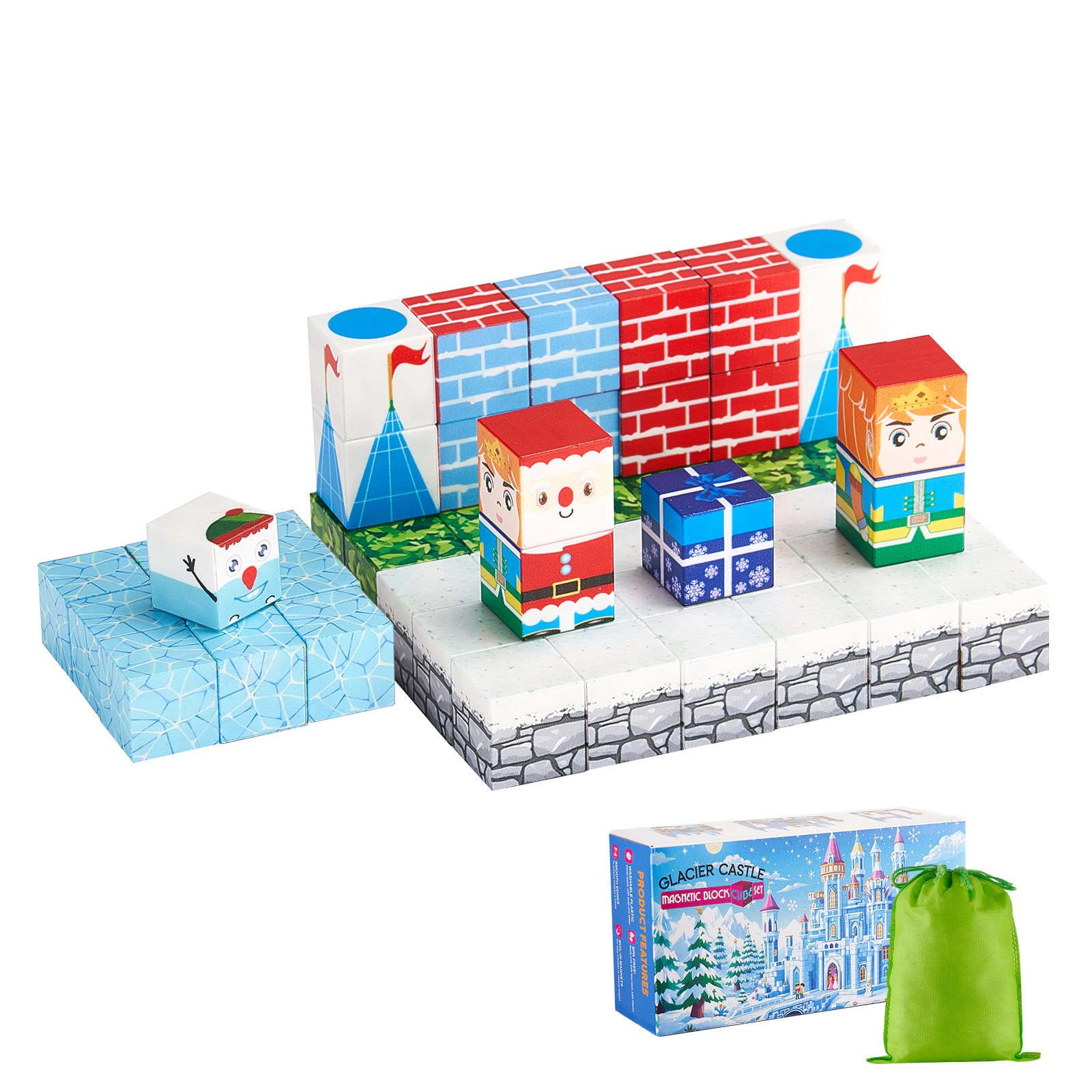 HONGGE Magnetic Blocks, Magnetic Building Cubes for Kids, STEM Montessori Sensory Toys for Christmas Birthday Gift