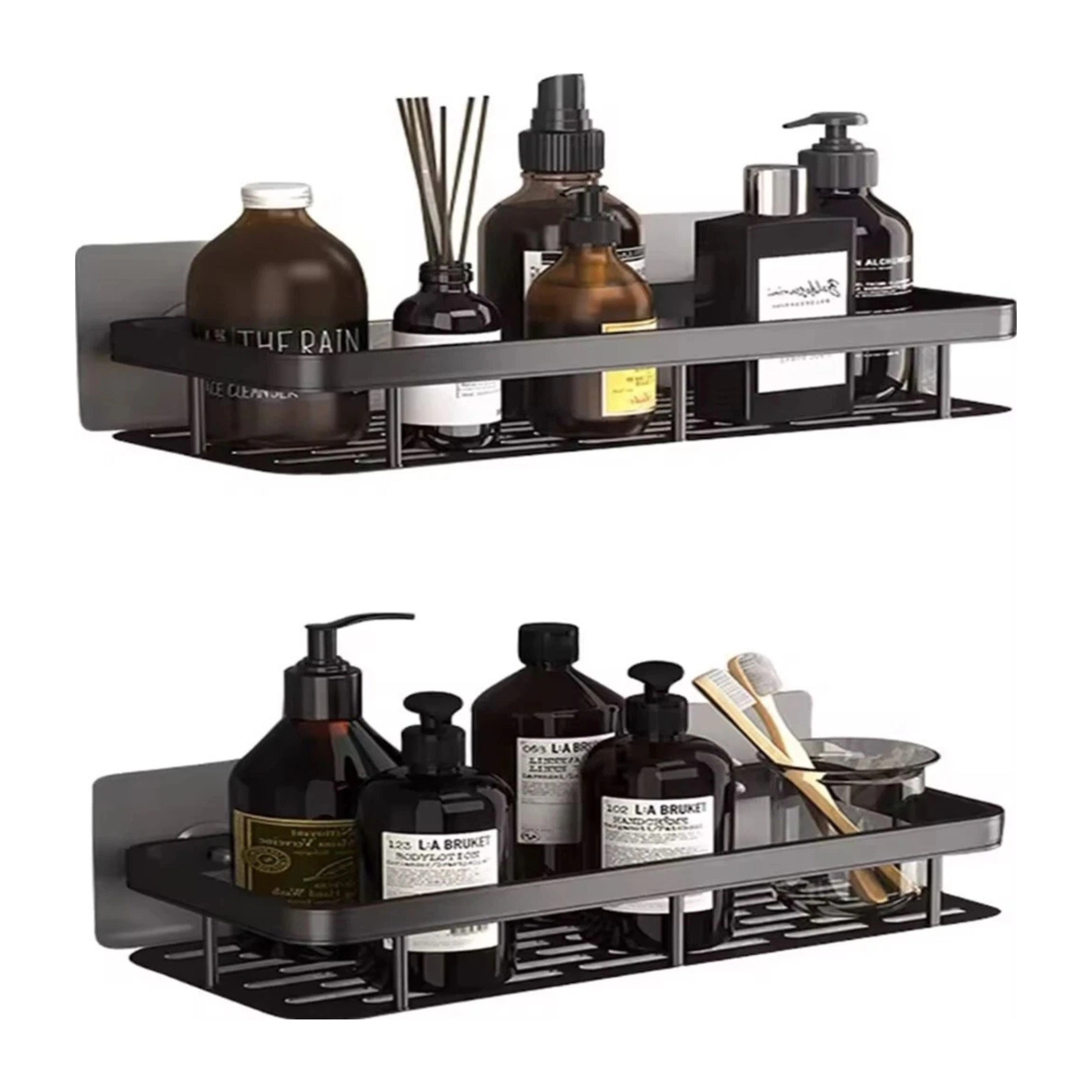 Home Collection Pack of  2 Corner Shower Caddy Adhesive Bathroom Shelf Organizer