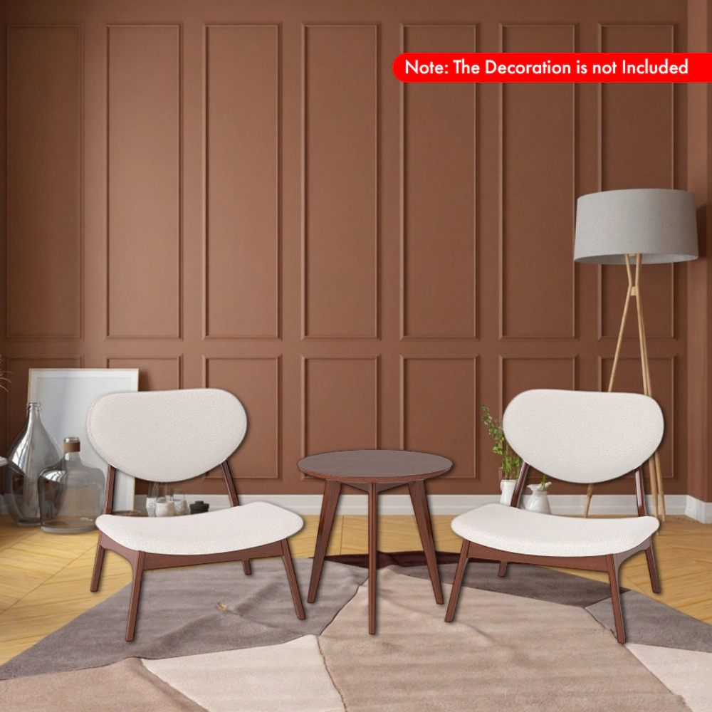 Hivvago Set of 2 Modern Accent Chairs with Matching Side Table and Solid Wood Frame