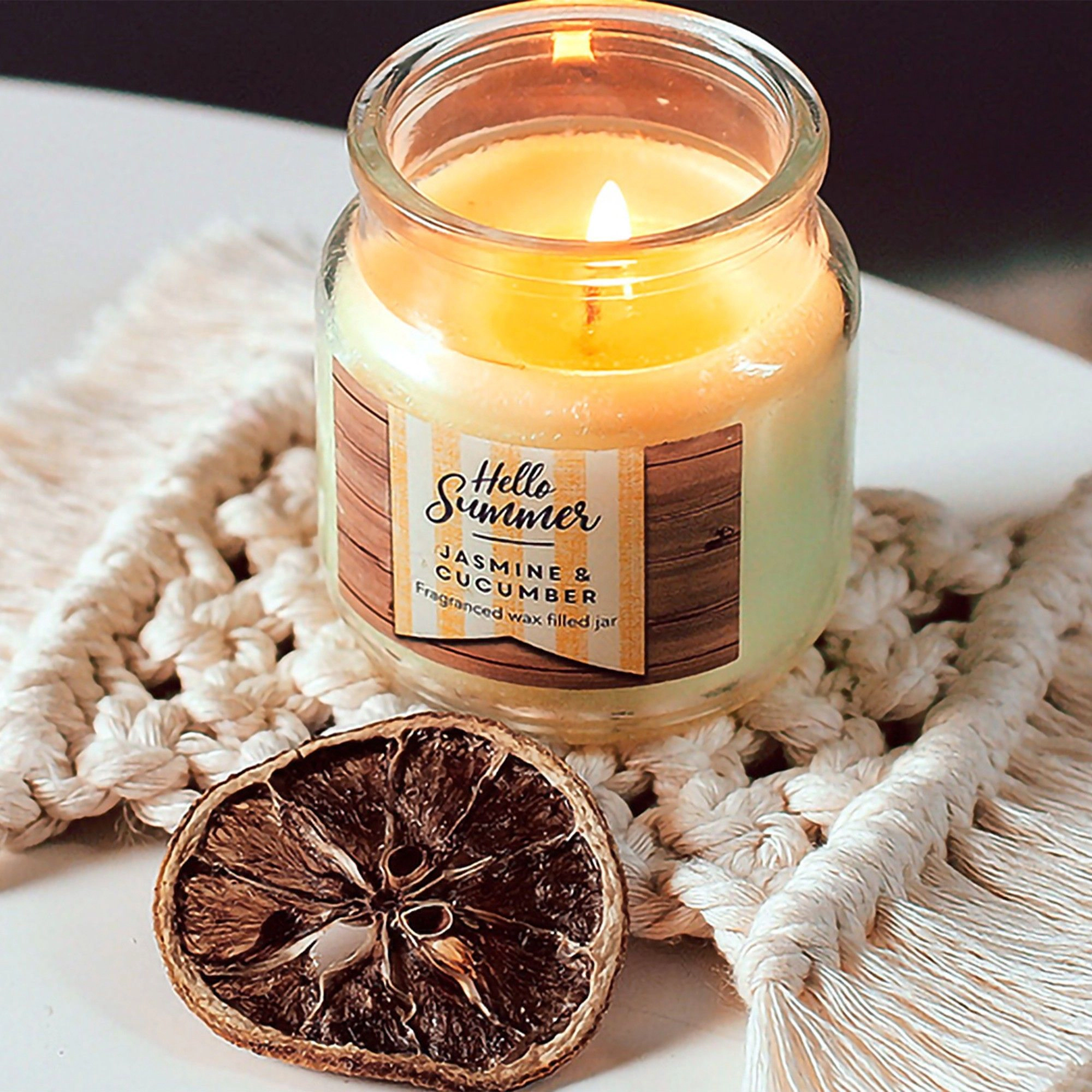 Alilang Unisex Woven Fiber Coaster with Fringe Detail for Tabletop Protection and Decorative Candle Display