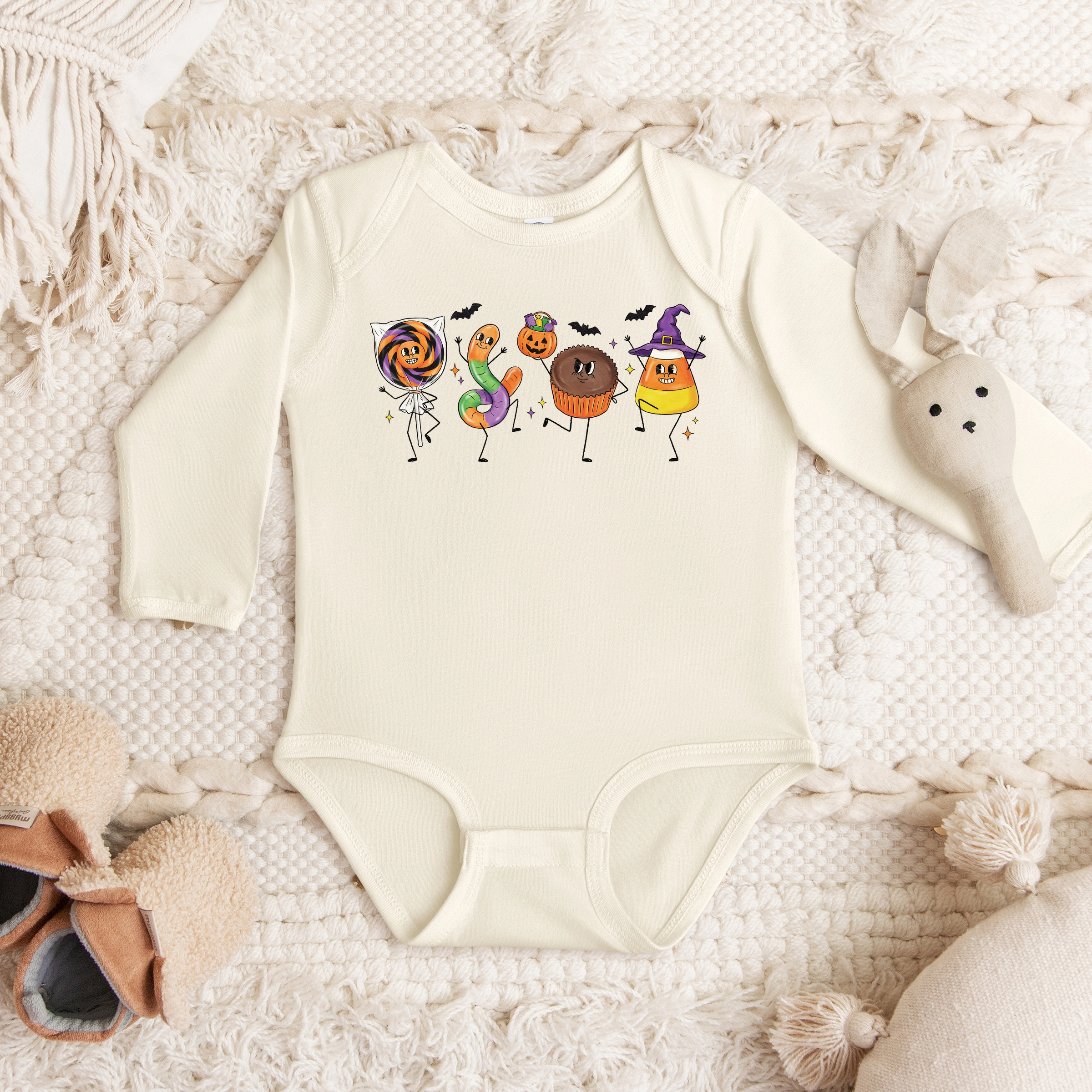 The Juniper Shop - Infant Long Sleeve Bodysuit Candy Stick Figures