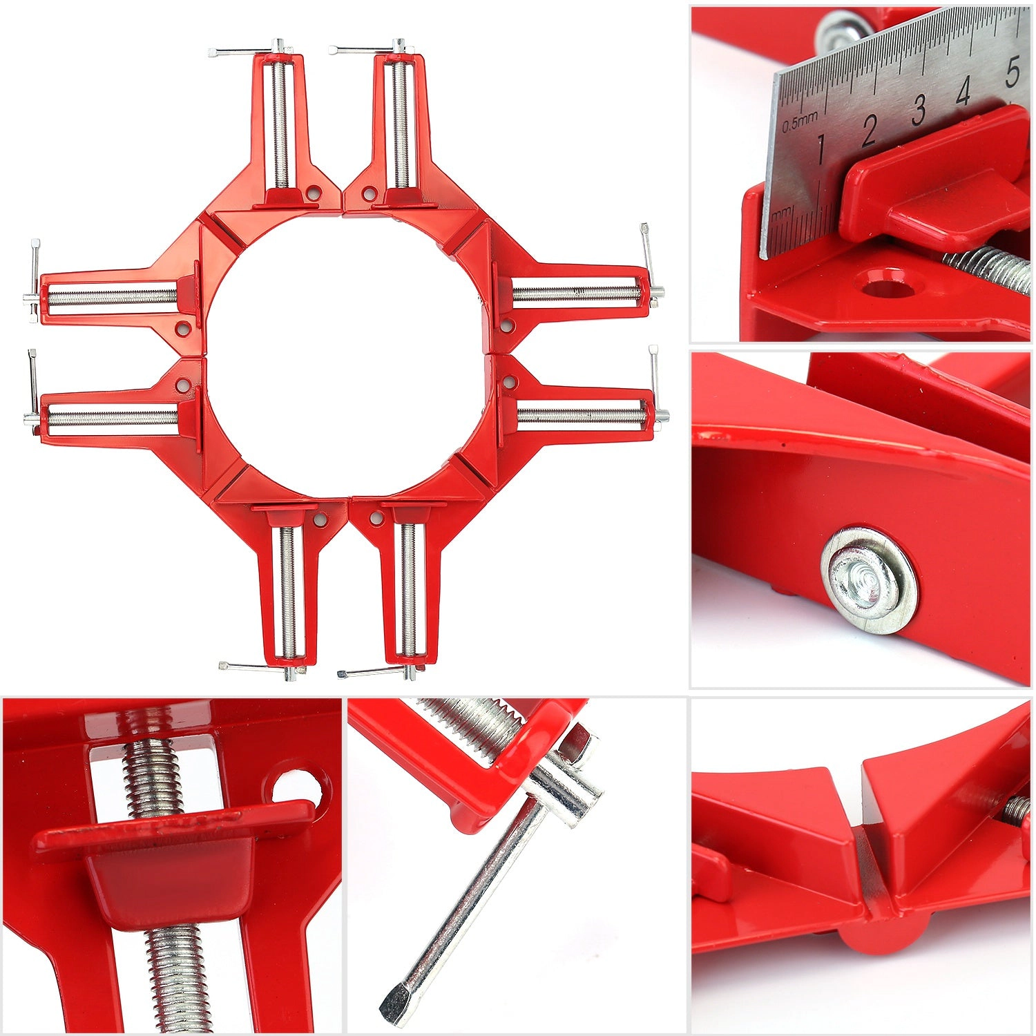 GBruno 4 Pcs Aluminum Alloy 90 Degree Corner Clamps