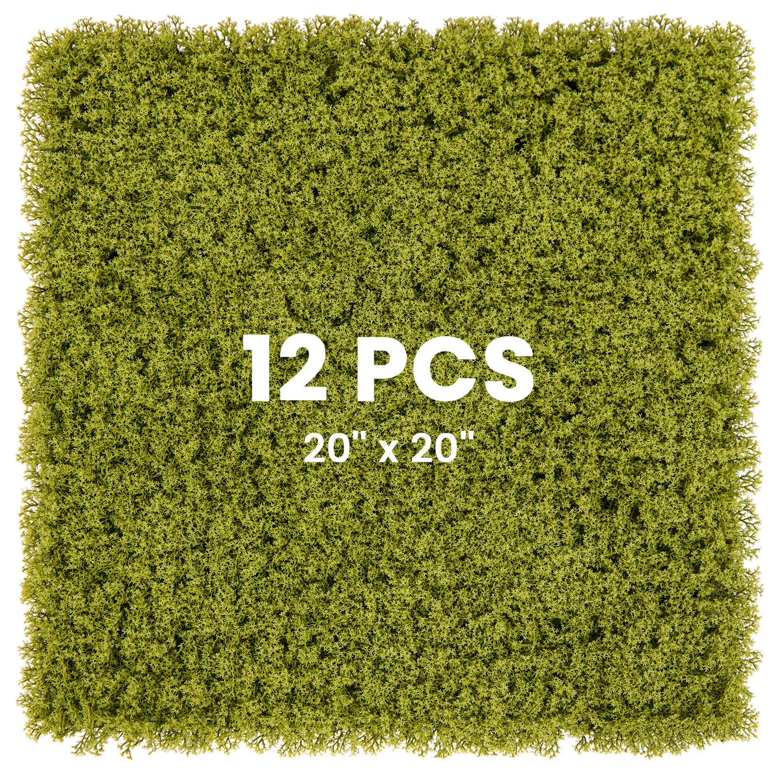SUGIFT 12-Piece Artificial Grass Wall Panels 20 x 20-in PE Garden Trellis for Yard Balcony Light/Dark Green