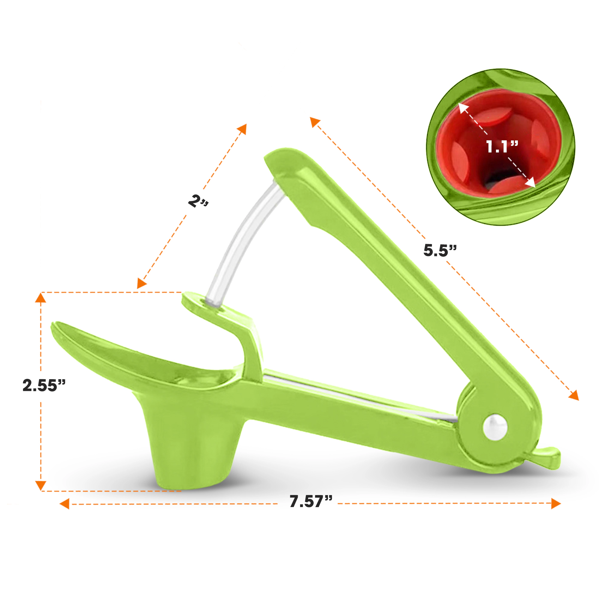 Cheer Collection Cherry and Olive Pitter with One-Handed Press, Splash Guard and Locking Handle