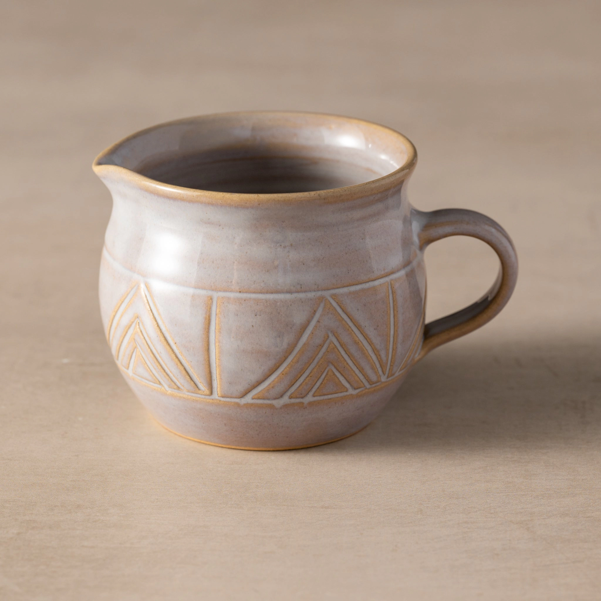 Ten Thousand Villages Mountain Peaks Ceramic Cream and Sugar Set