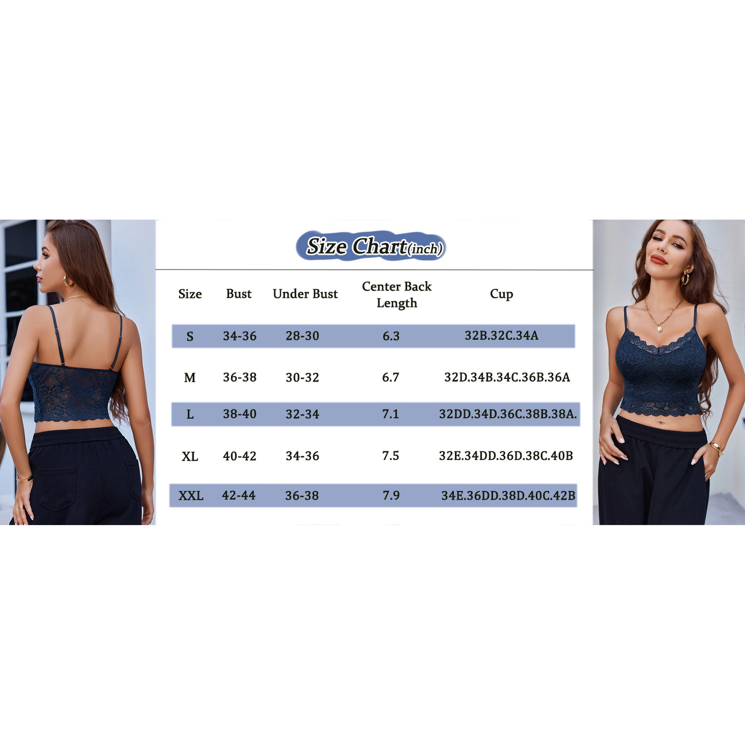 Avidlove Women's Floral Lace Tube Crop Top Bustier Cami