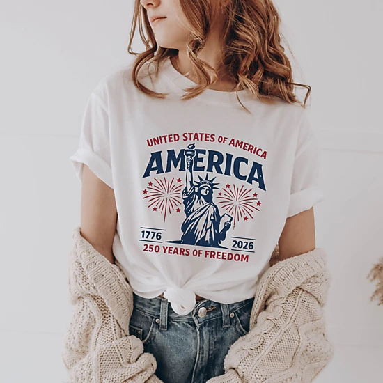 The Juniper Shop - America Statue of Liberty 250 Years - Youth Short Sleeve Graphic T-Shirt